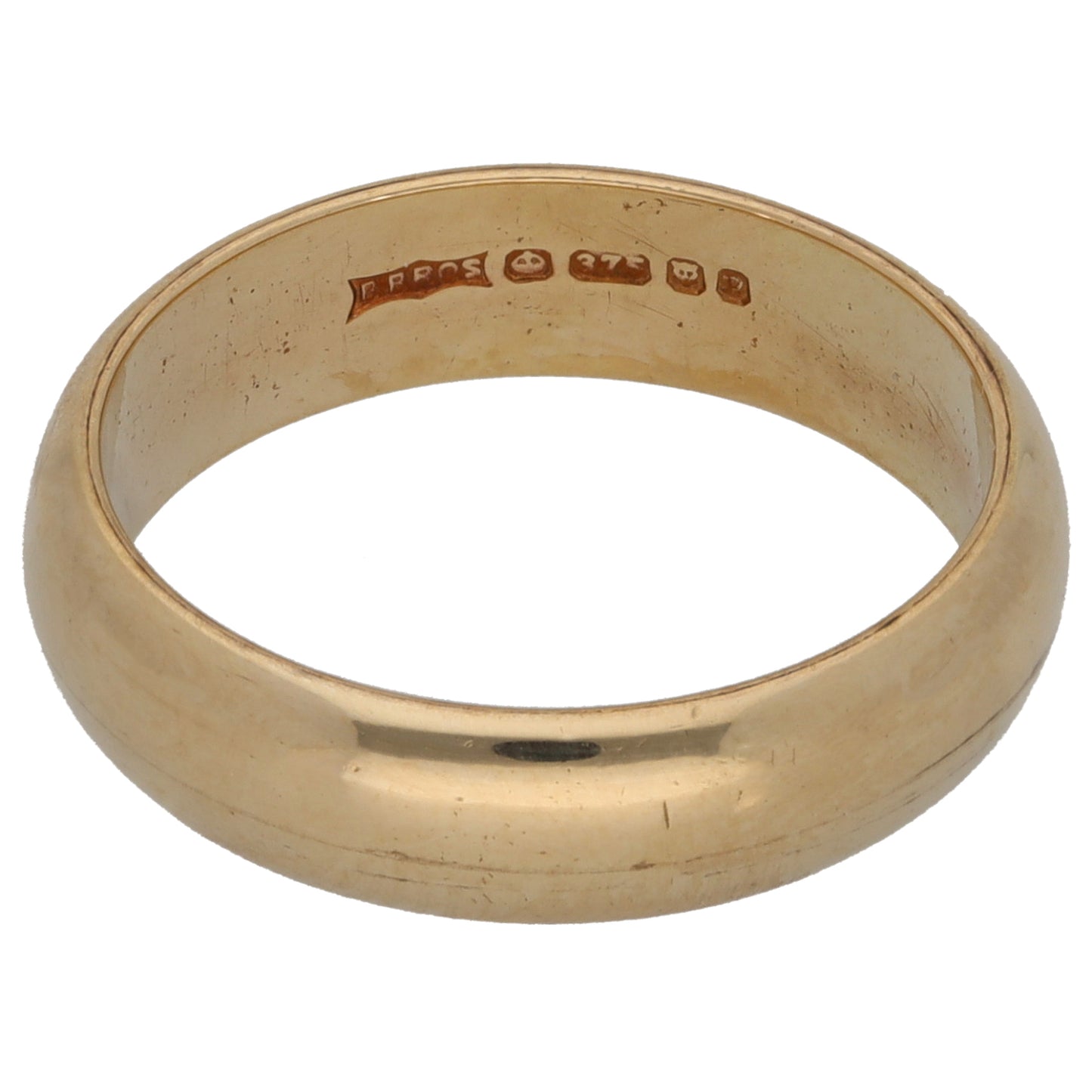 9ct Gold Plain Wedding Ring Size M
