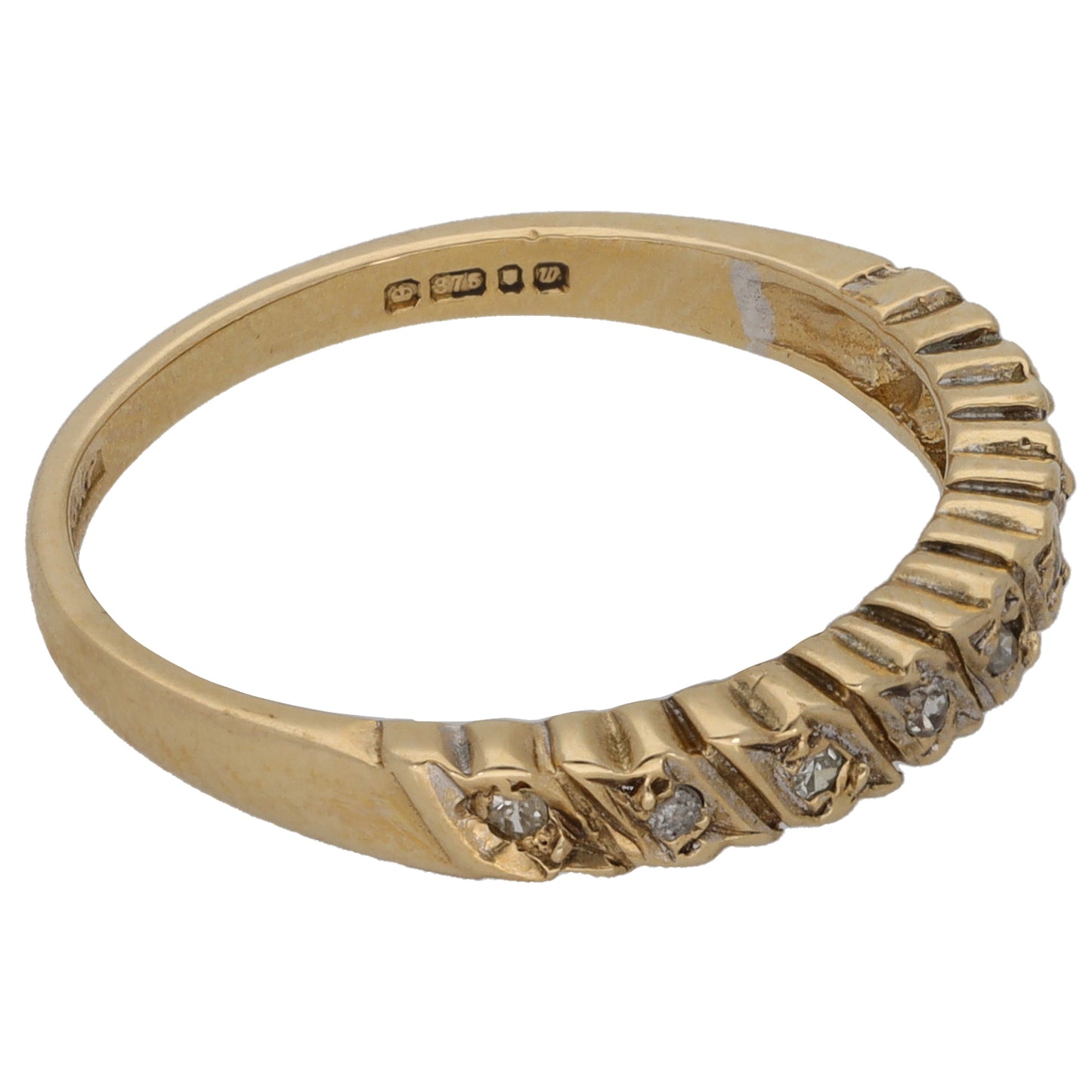 9ct Gold 0.09ct Diamond Half Eternity Ring Size M