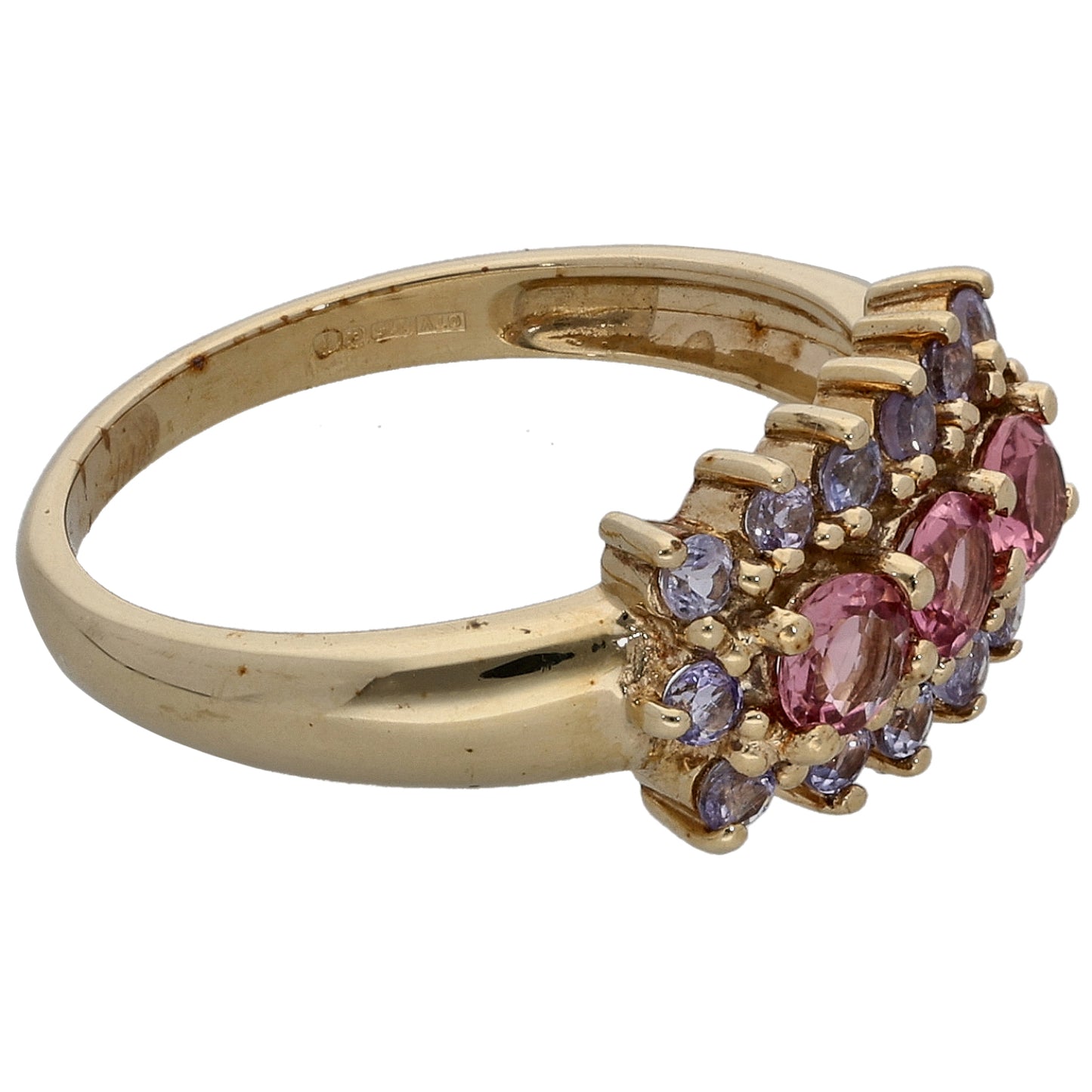 9ct Gold Tourmaline & Tanzanite Dress/Cocktail Ring Size N