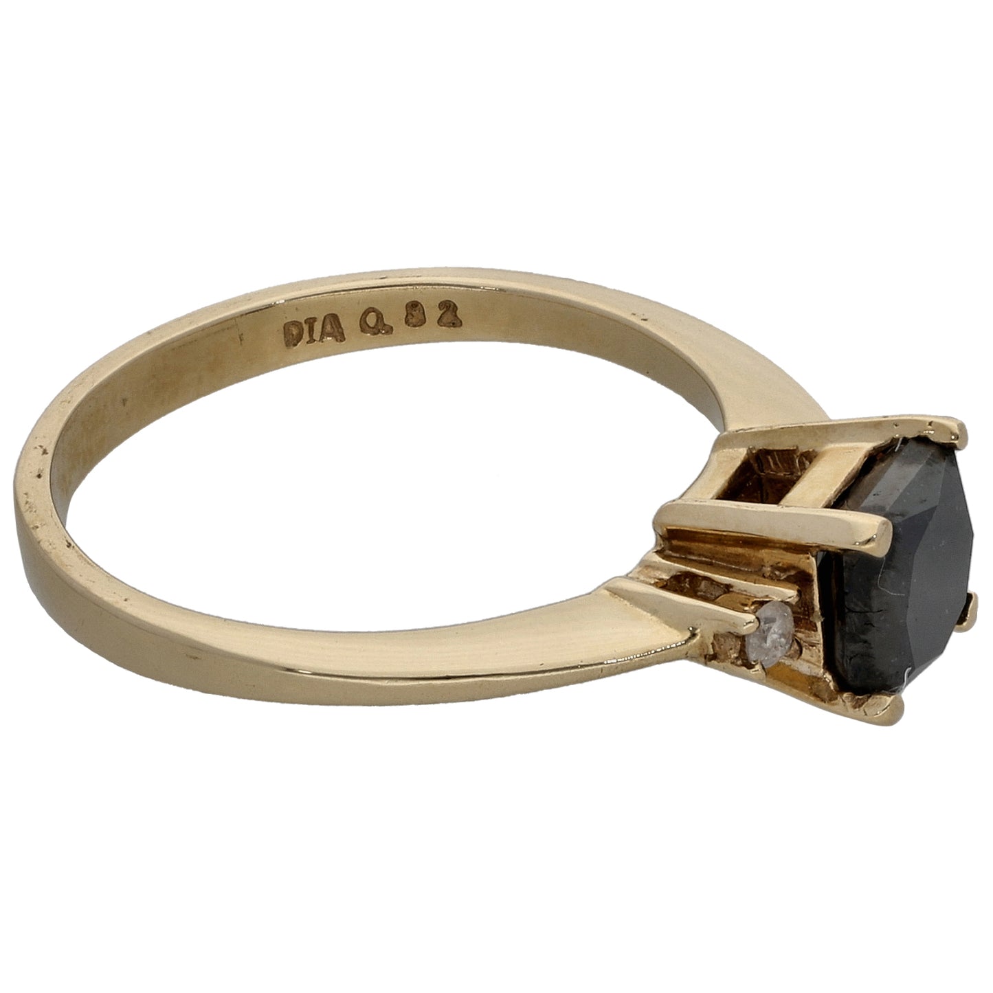 9ct Gold 0.02ct Diamond & Sapphire Trilogy Ring Size L