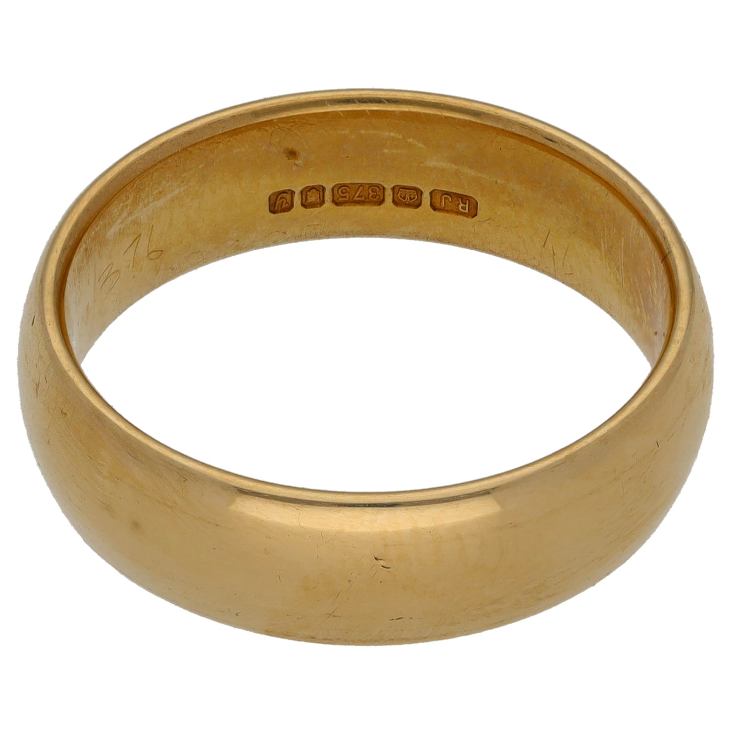 9ct Gold Plain Wedding Ring Size P