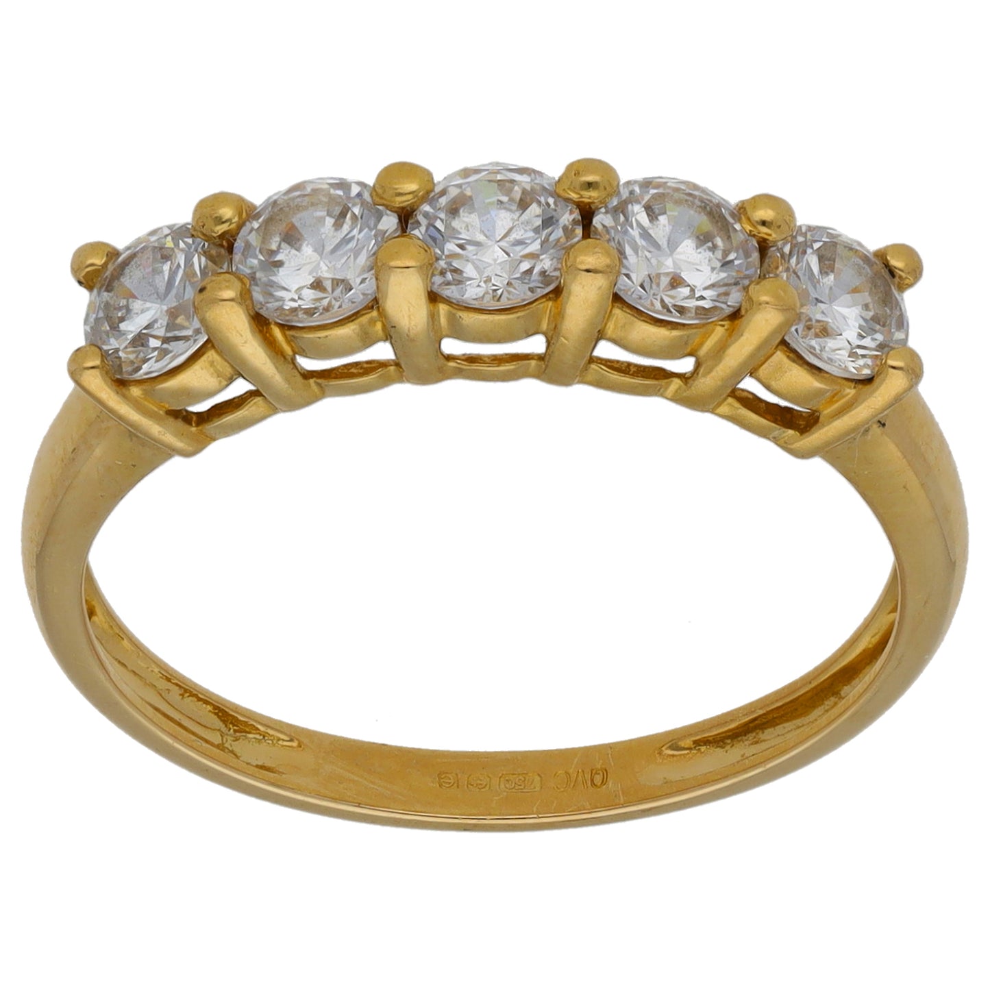 18ct Gold Cubic Zirconia Half Eternity Ring Size P