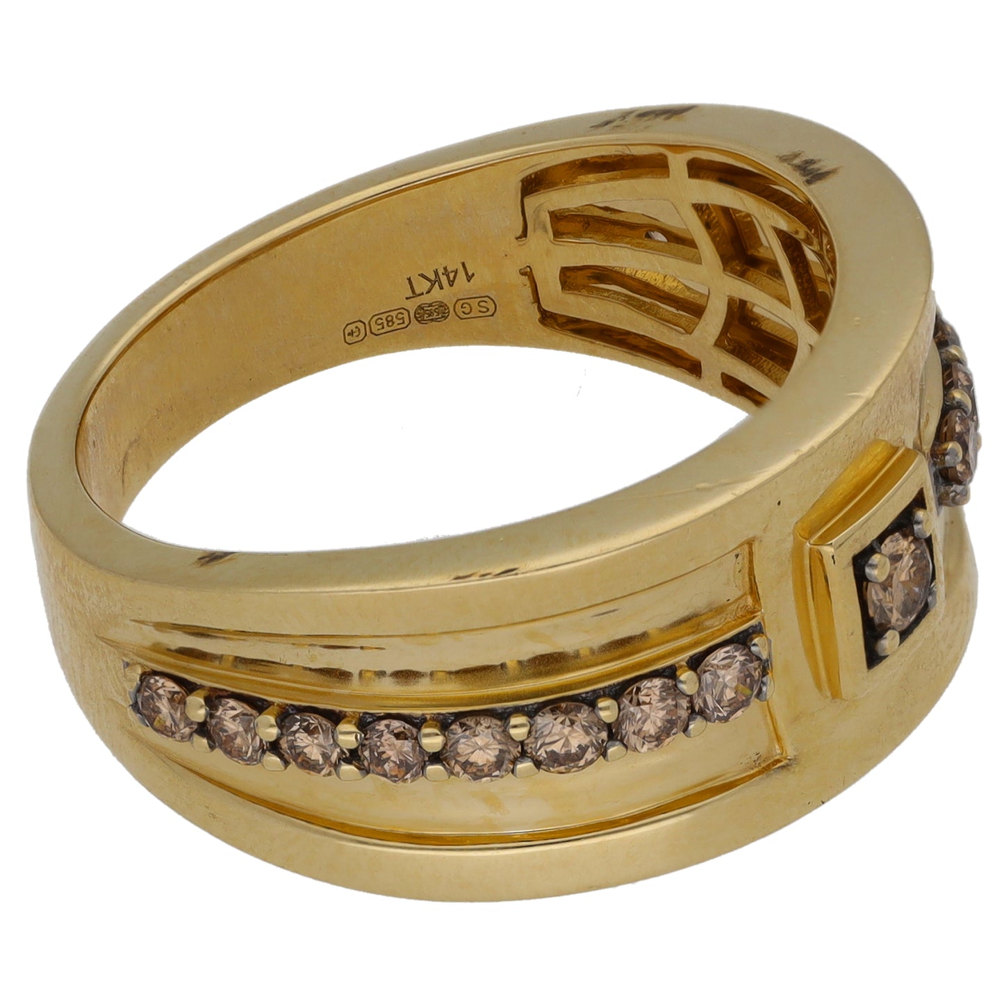 14ct Gold 0.21ct Diamond Dress/Cocktail Ring Size T