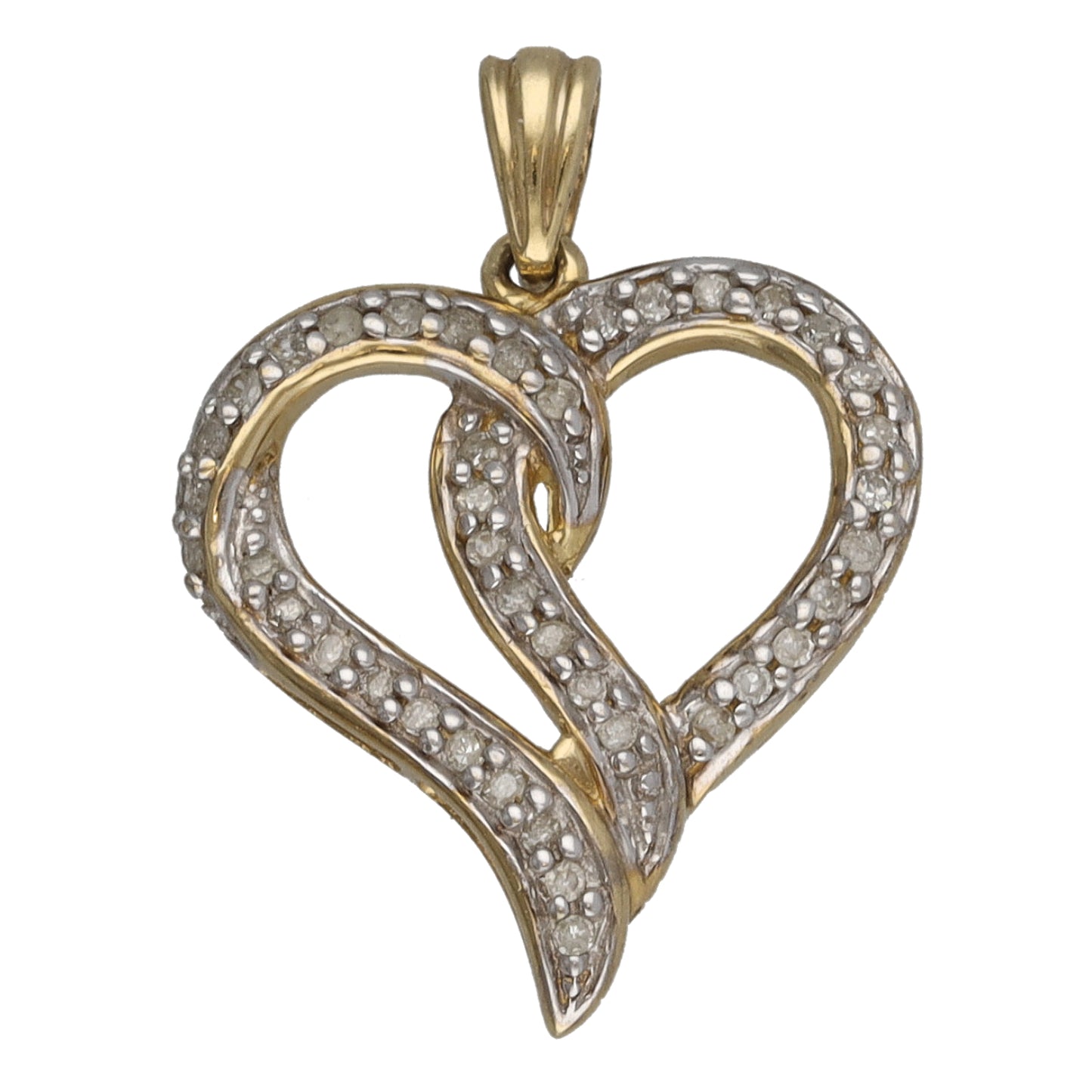 9ct Gold 0.15ct Diamond Heart Pendant