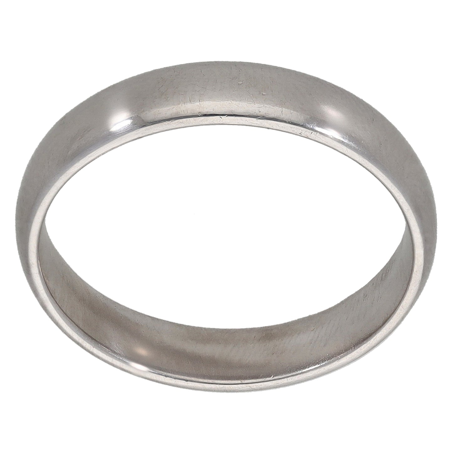 9ct White Gold Plain Wedding Ring Size R