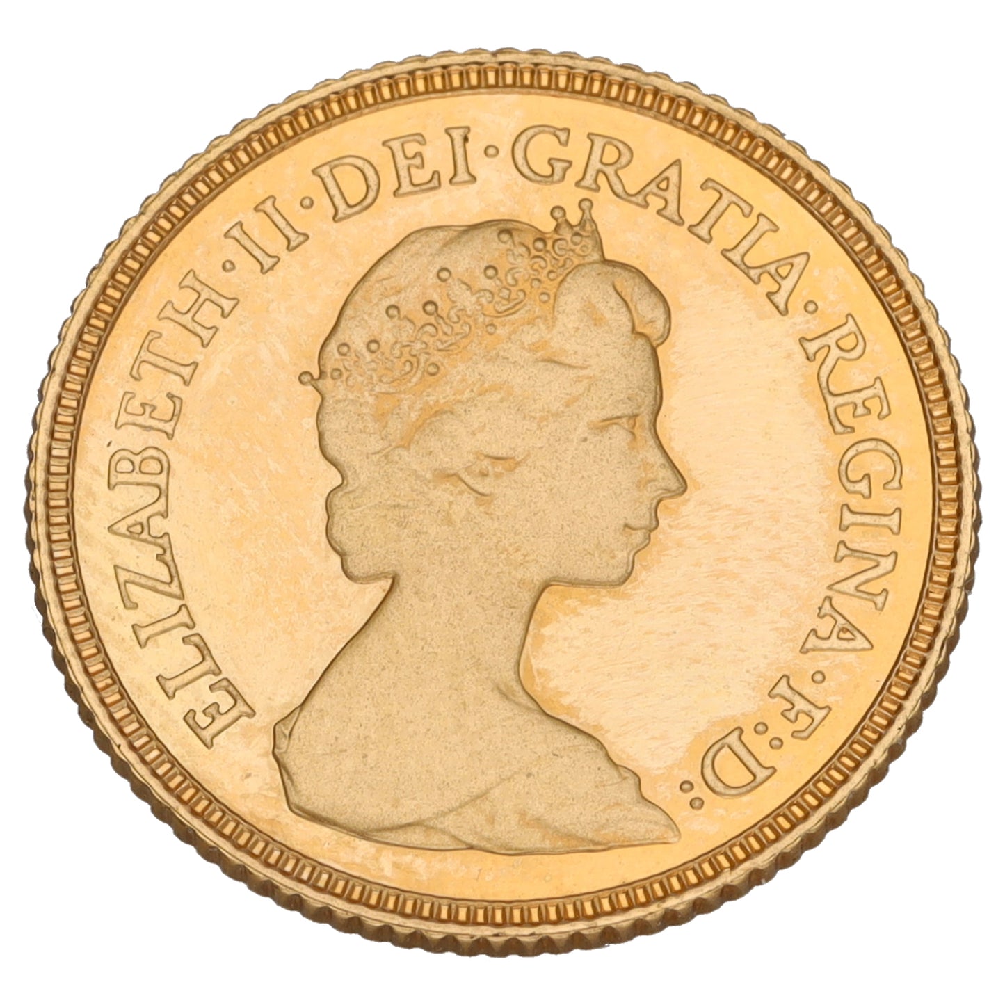 22ct Gold Queen Elizabeth II Half Sovereign Coin 1982