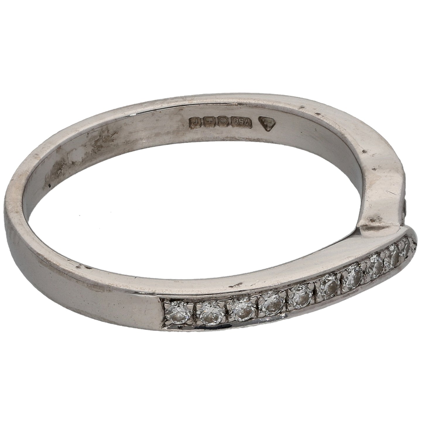 18ct White Gold 0.21ct Diamond Half Eternity Ring Size P