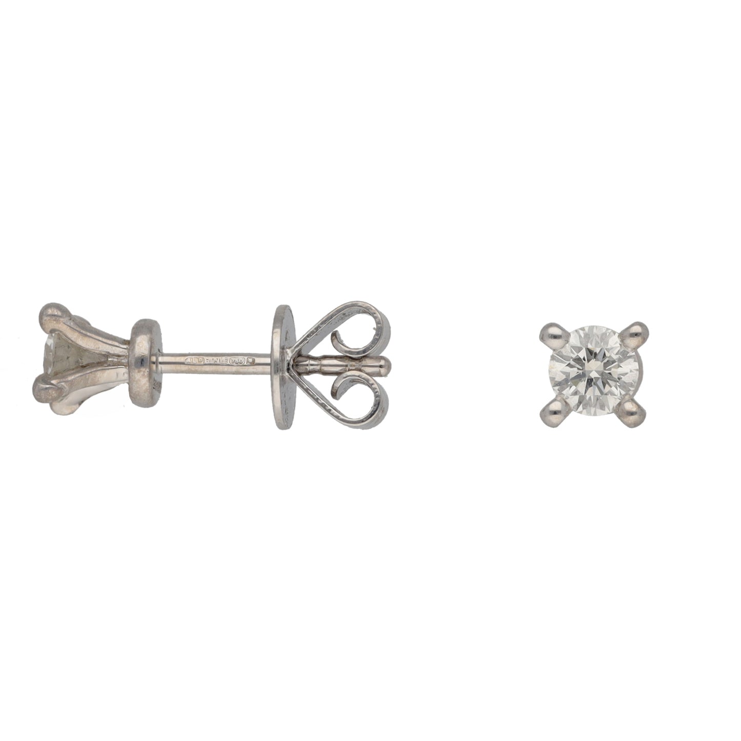 18ct White Gold 0.33ct Diamond Solitaire Earrings
