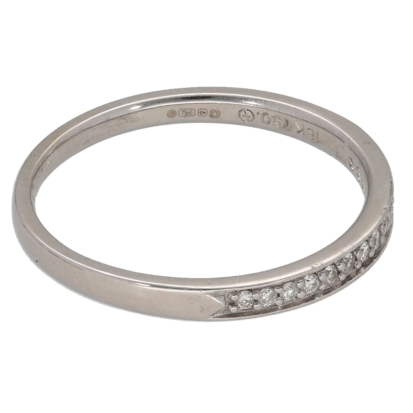 18ct White Gold 0.07ct Diamond Eternity Ring Size M