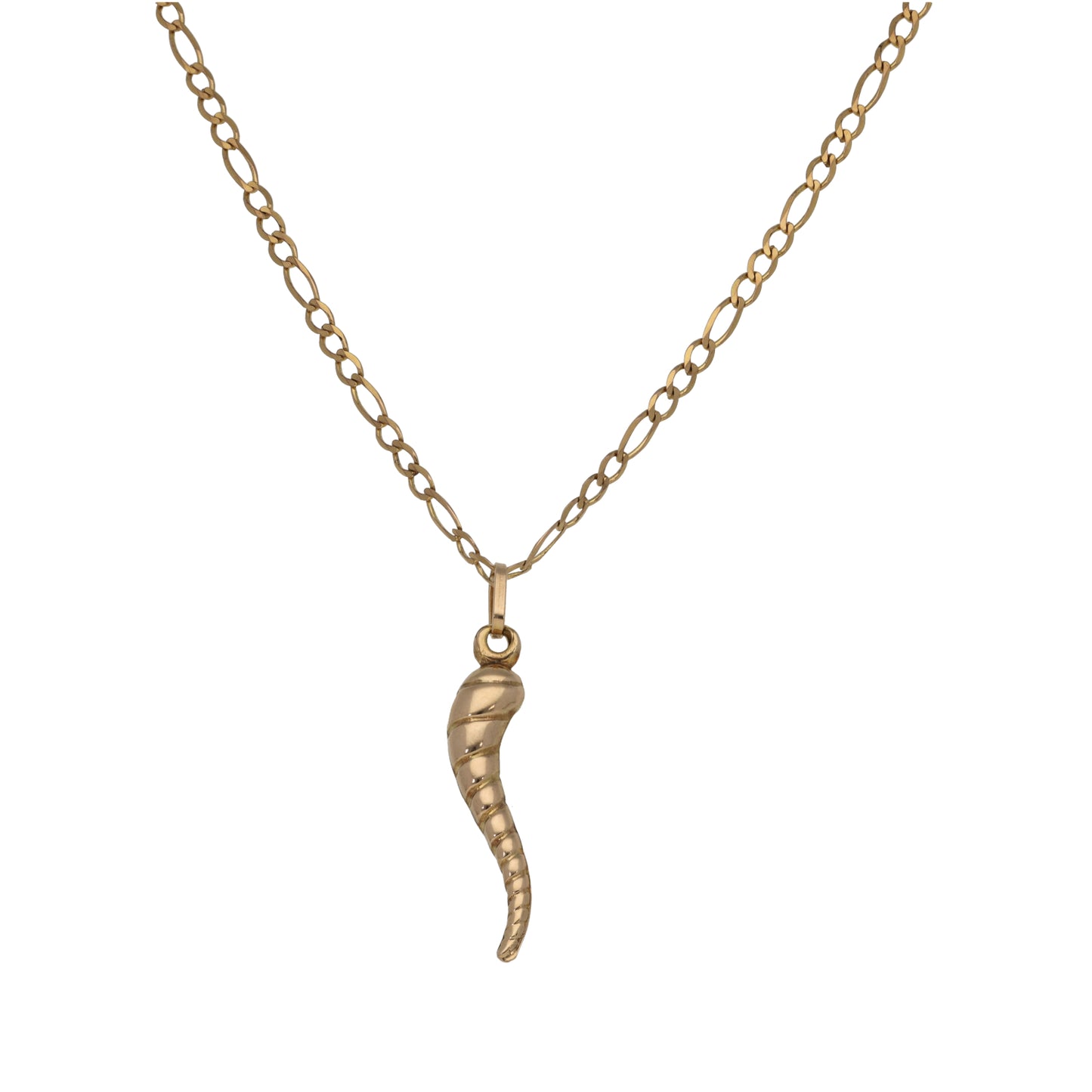 9ct Gold Horn Of Life Pendant With Chain
