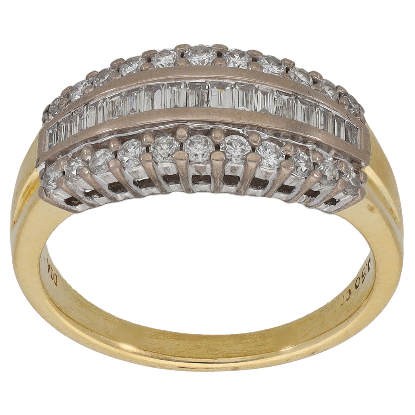 18ct Gold 0.50ct Diamond Half Eternity Ring Size M