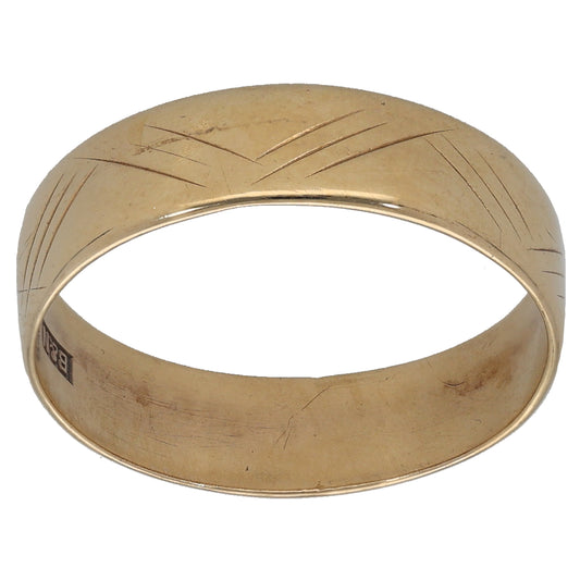 9ct Gold Plain Wedding Ring Size N