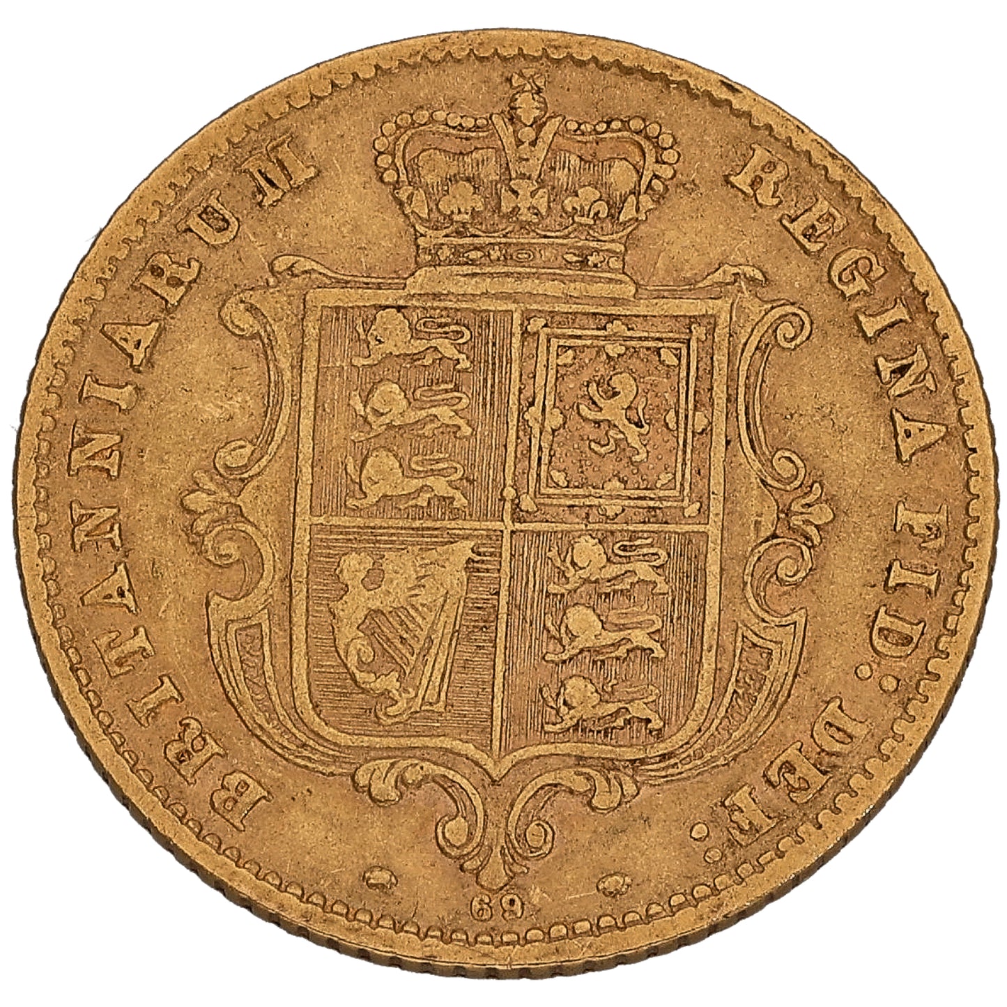 22ct Gold Queen Victoria Half Sovereign Coin 1871
