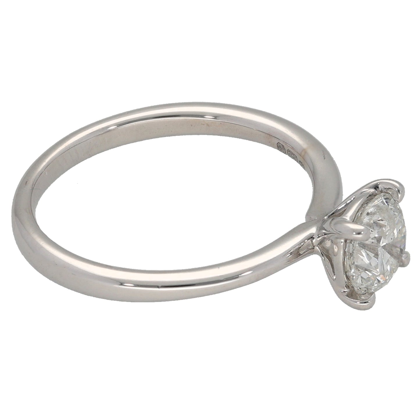 18ct White Gold 0.95ct Diamond Solitaire Ring Size M