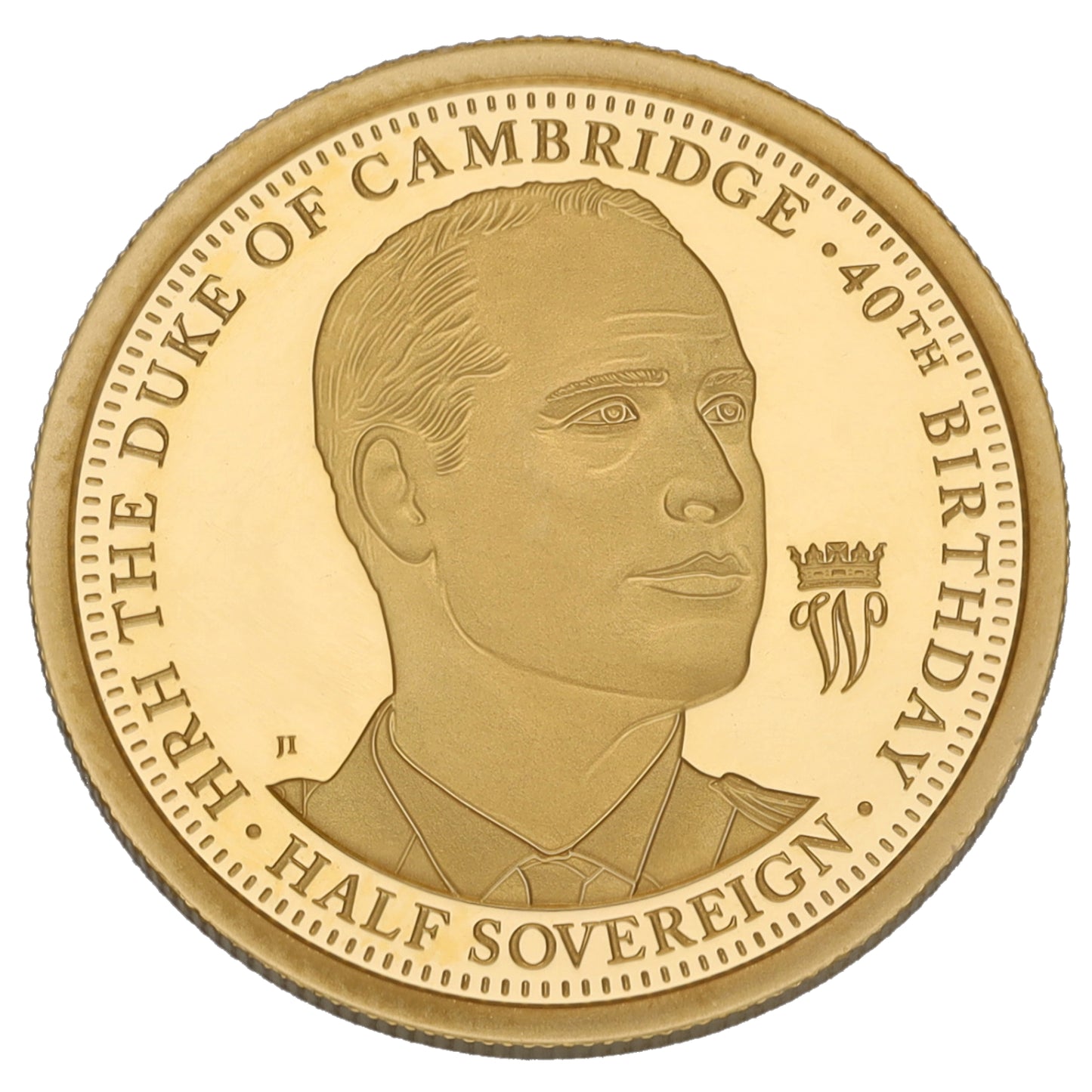 22ct Gold The Duke Of Cambridge 40th Birthday Half Sovereign Coin 2022