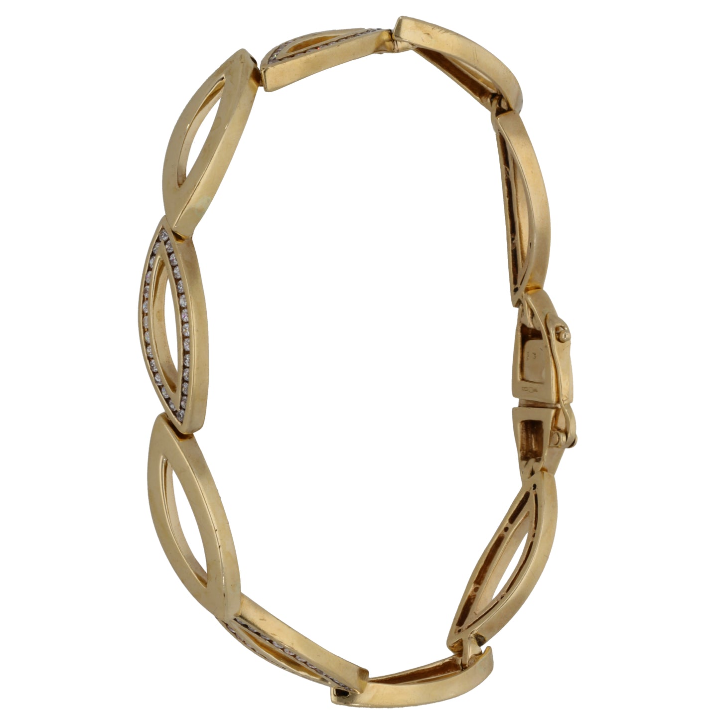 9ct Gold Cubic Zirconia Fancy Stone Set Bracelet