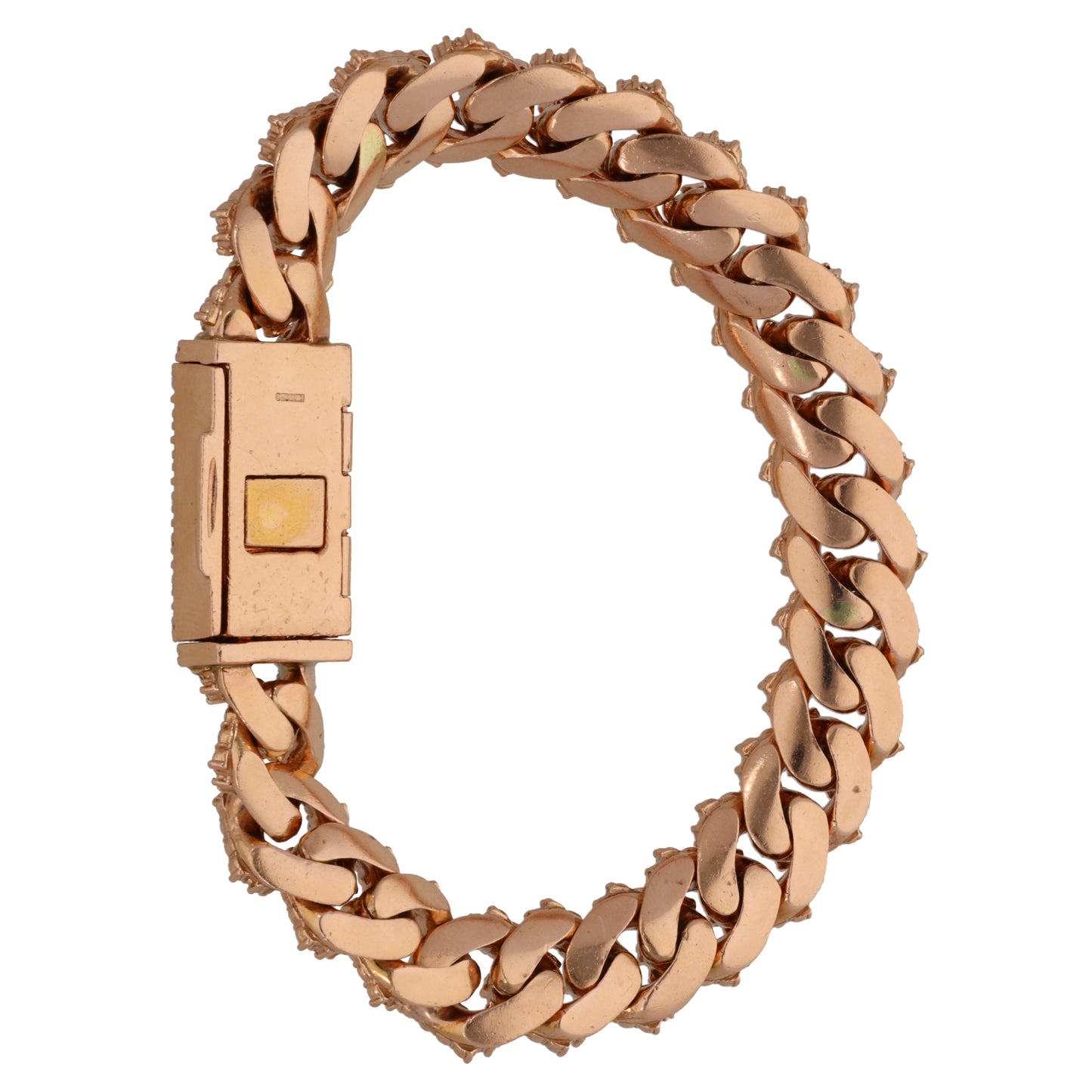 9ct Rose Gold 5.67ct Diamond Fancy Stone Set Curb Bracelet