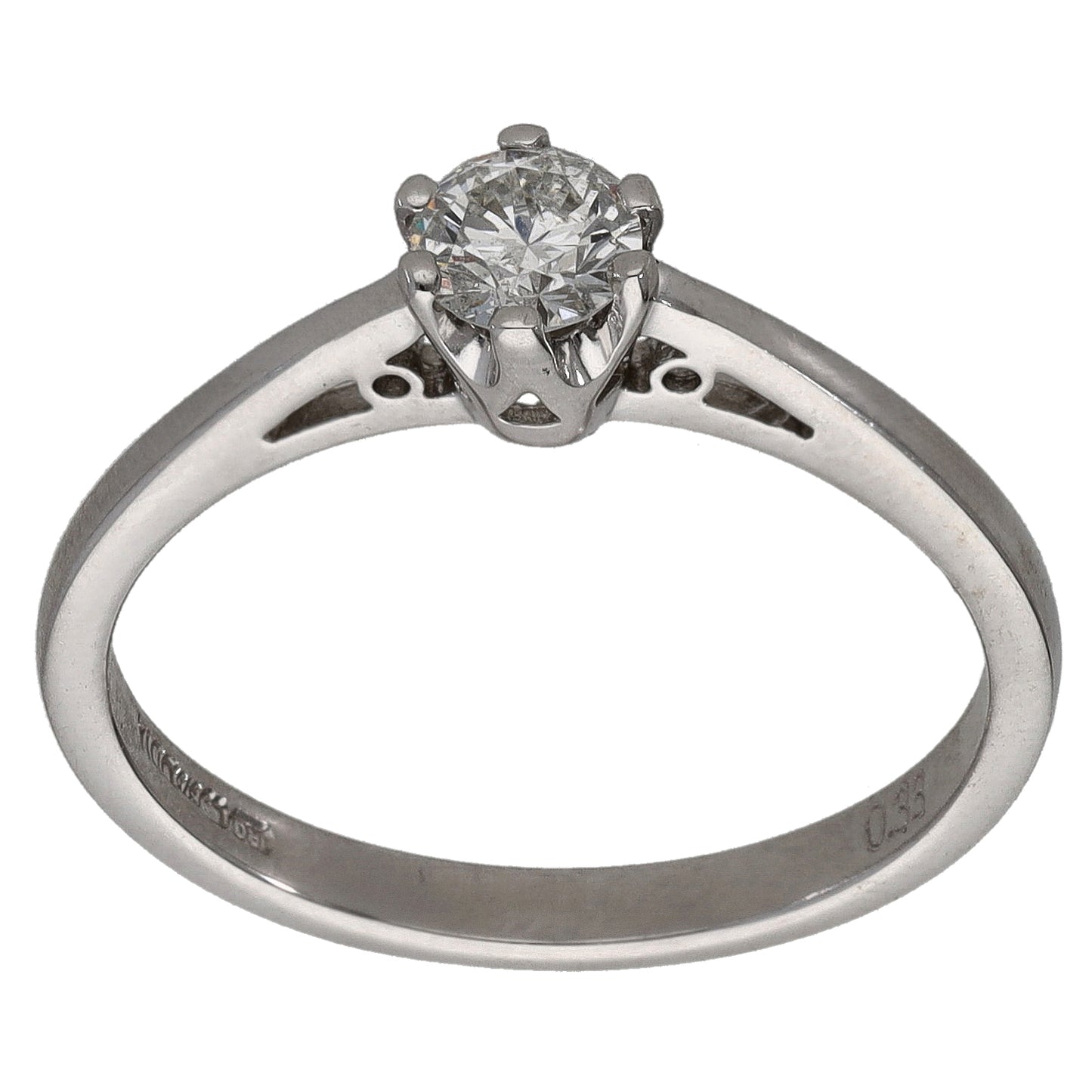 9ct White Gold 0.33ct Diamond Solitaire Ring Size P