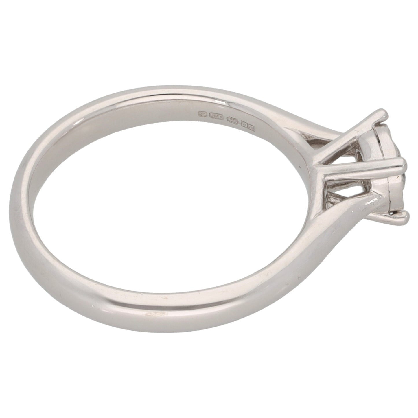 9ct White Gold 0.17ct Diamond Solitaire Ring Size K