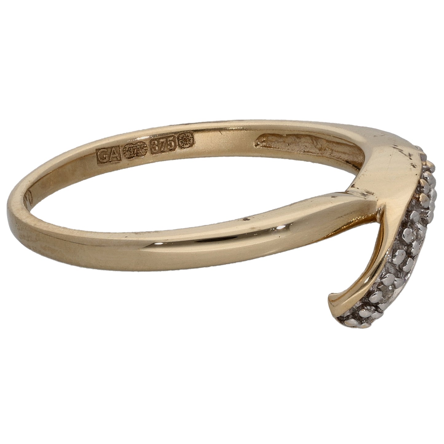 9ct Gold 0.03ct Diamond Dress/Cocktail Ring Size L
