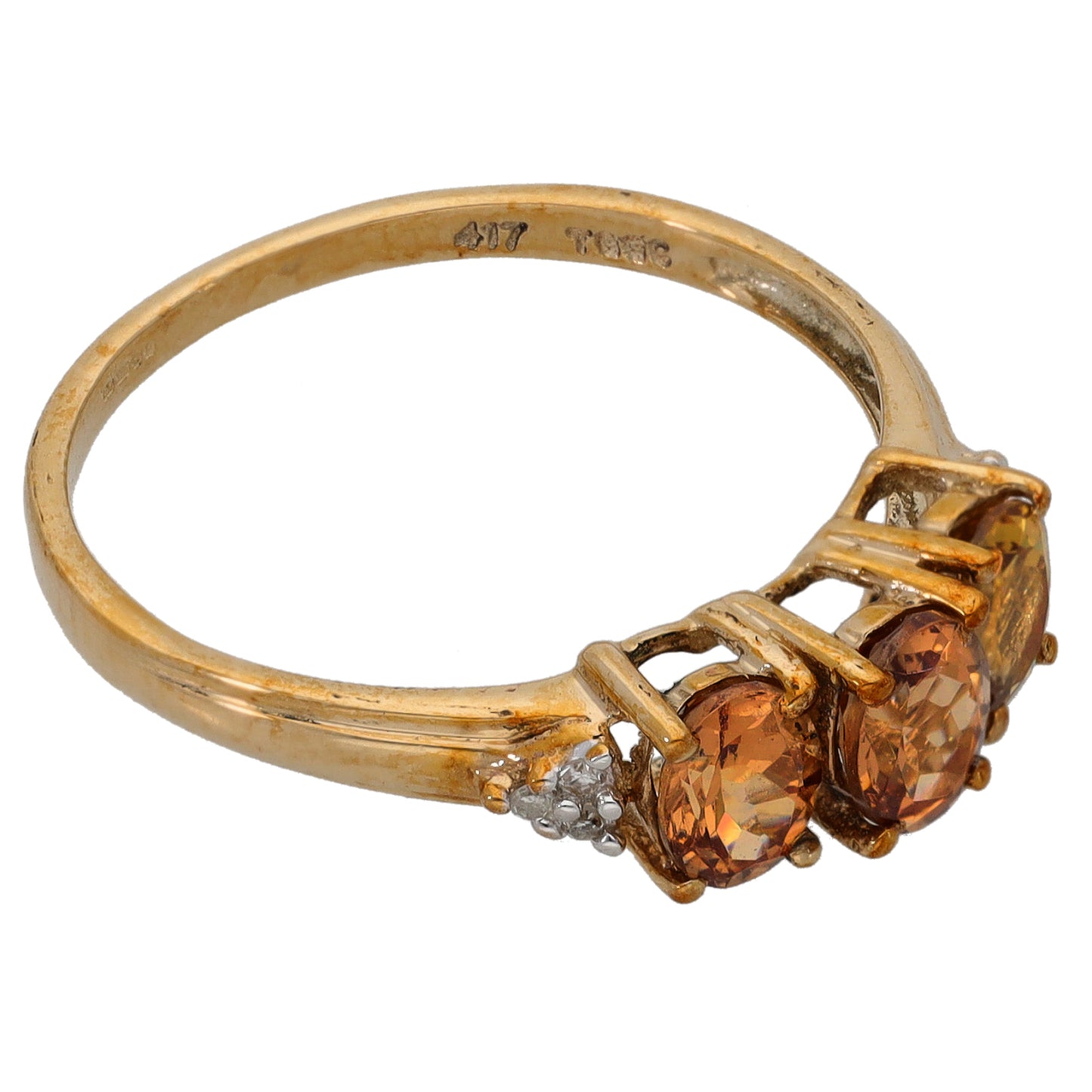 9ct Gold Andalusite & 0.03ct Diamond Dress/Cocktail Ring Size N
