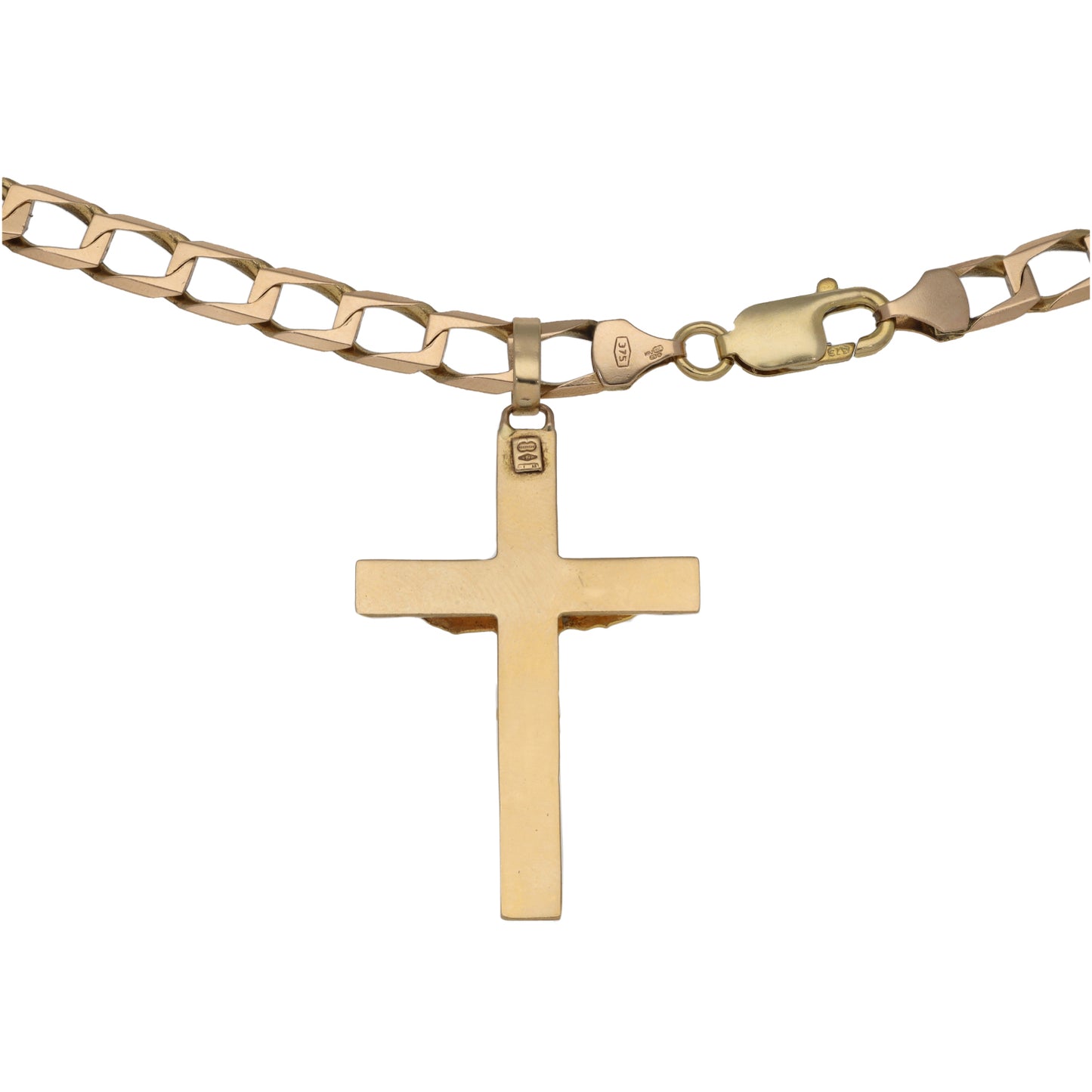 9ct Gold Crucifix Pendant With Chain