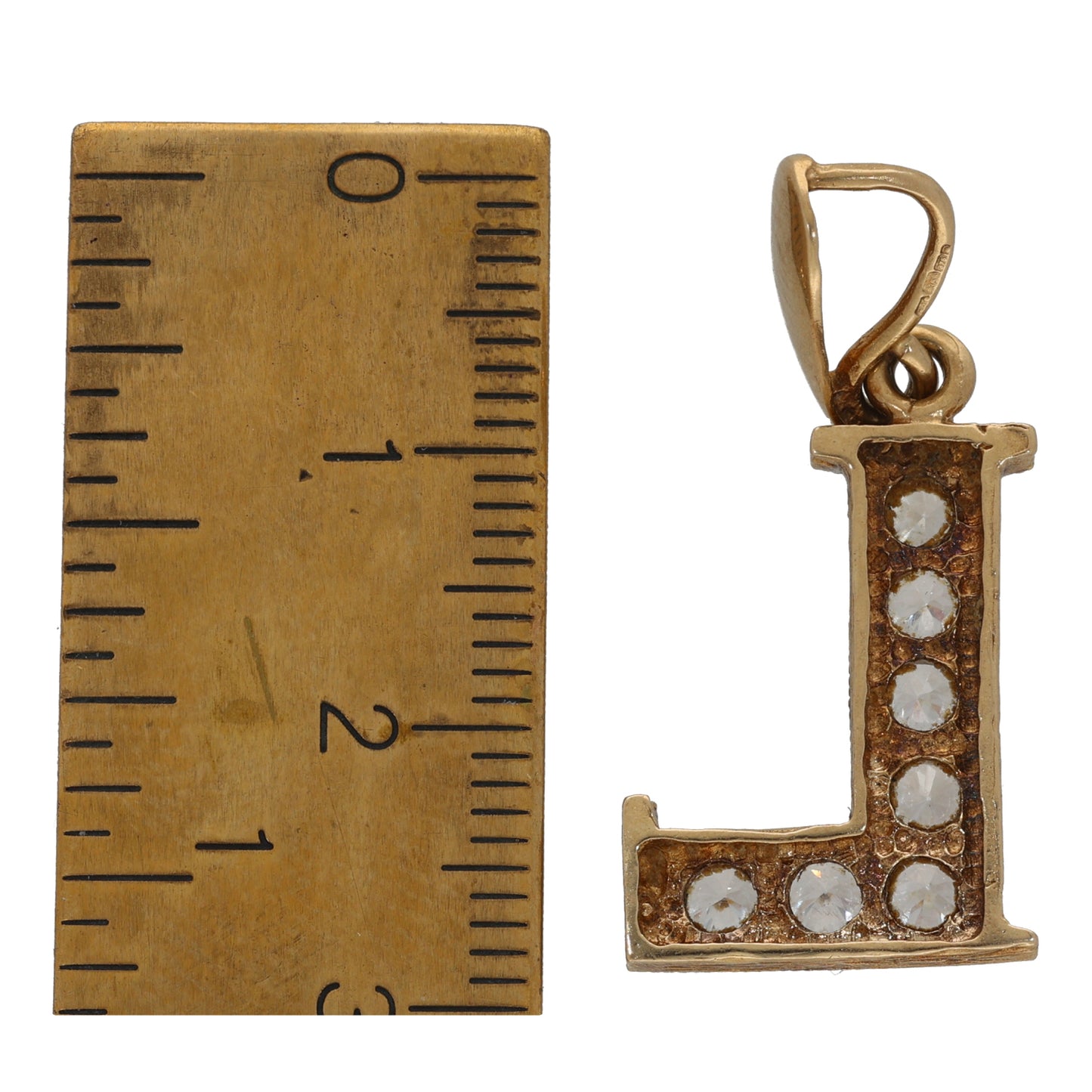 9ct Gold Cubic Zirconia Initial L Pendant