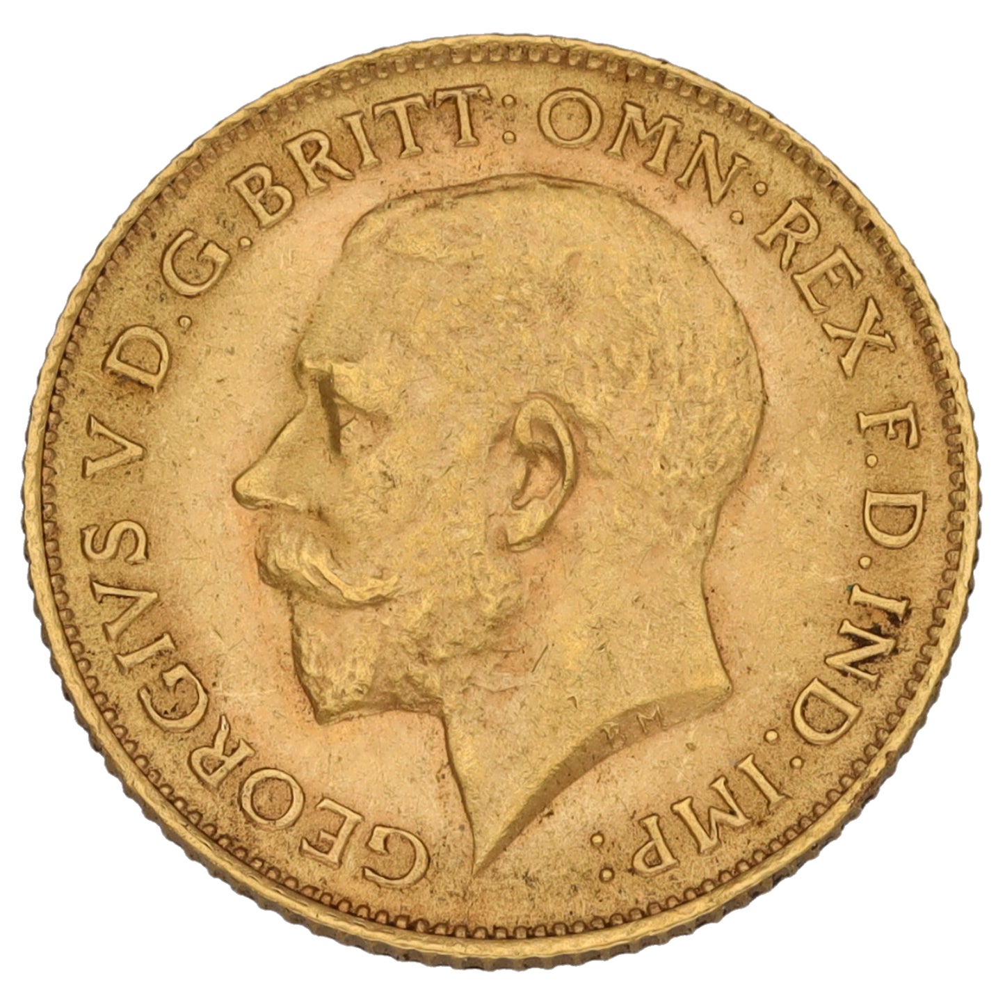 22ct Gold King George V Half Sovereign Coin 1914