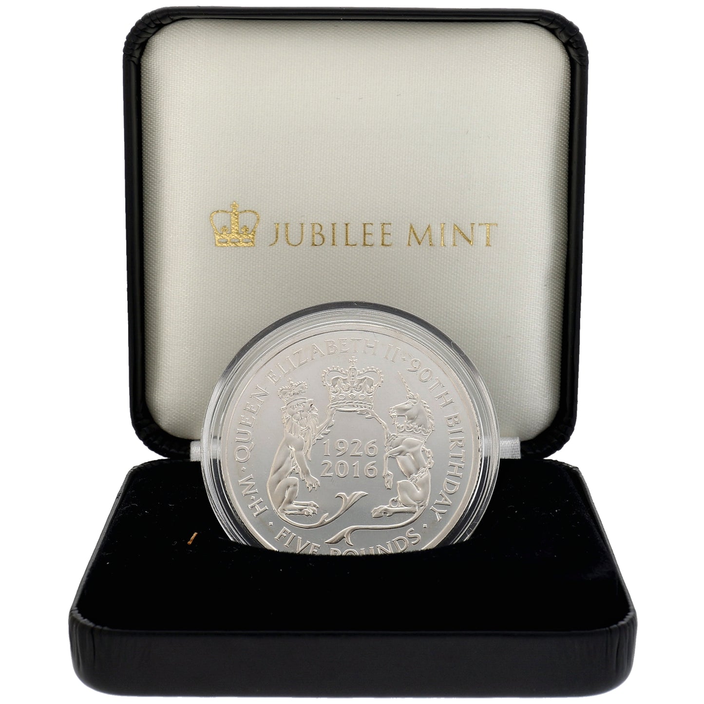 Sterling Silver Queen Elizabeth II 90th Birthday Five Pounds Coin 2016