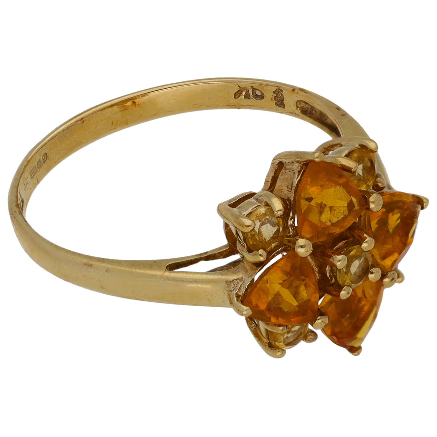 9ct Gold Quartz Dress/Cocktail Ring Size Q