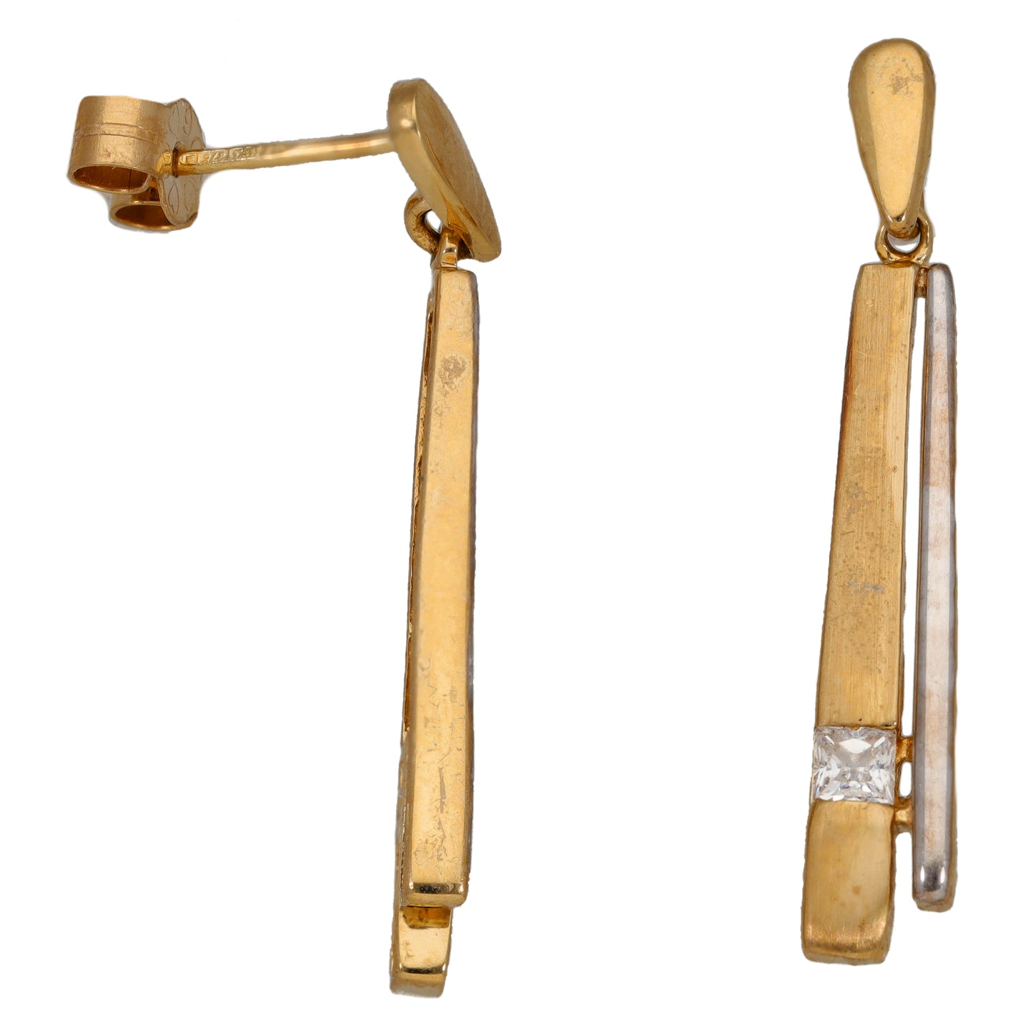 9ct Gold Cubic Zirconia Drop Earrings