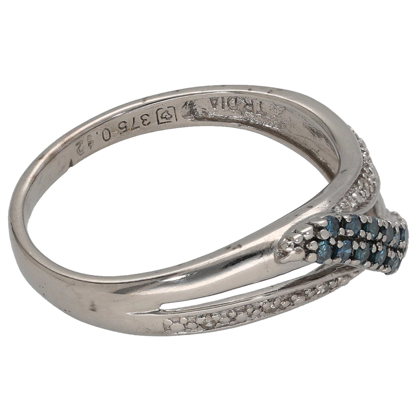 9ct White Gold 0.12ct Diamond Half Eternity Ring Size M