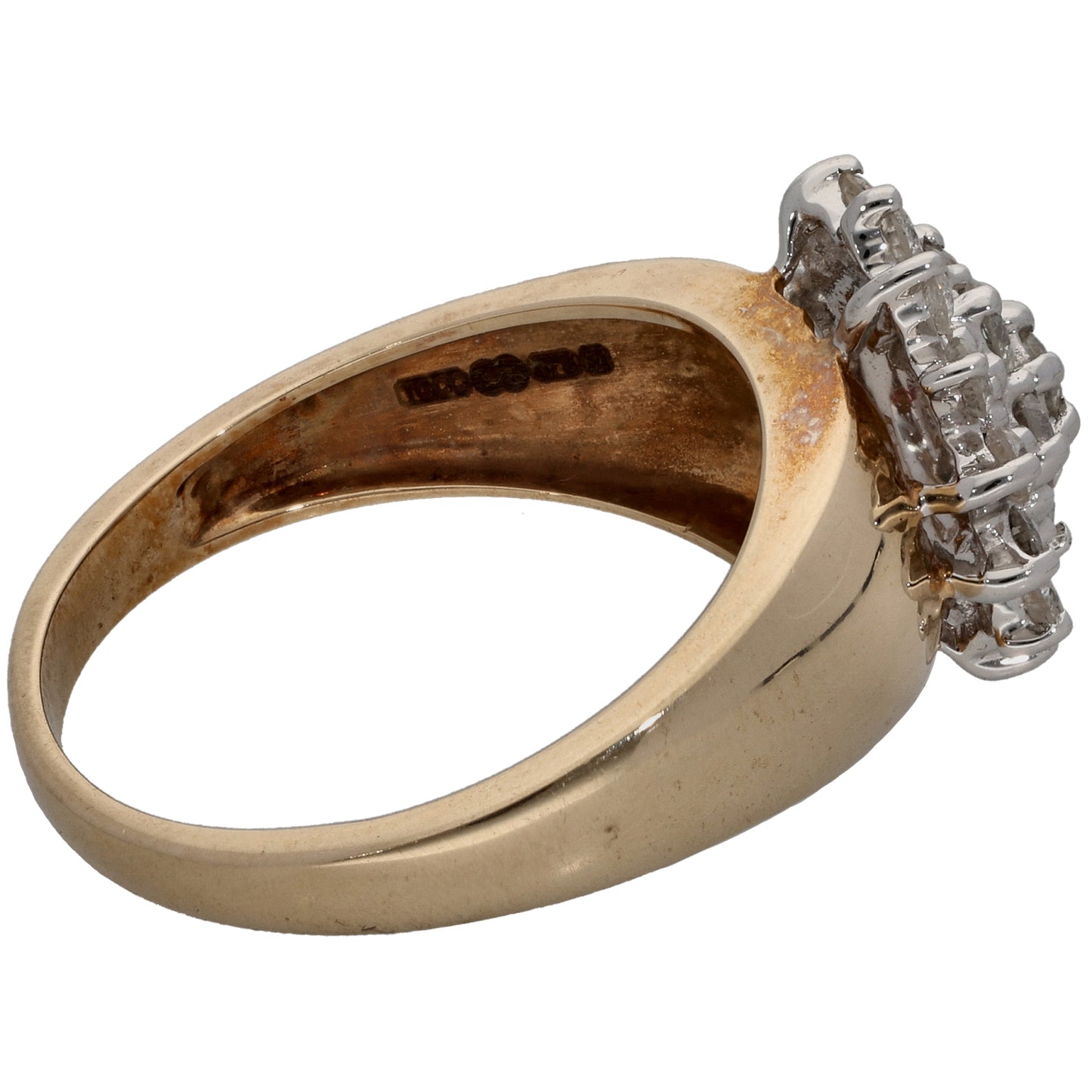 9ct Gold 0.60ct Diamond Cluster Ring Size P