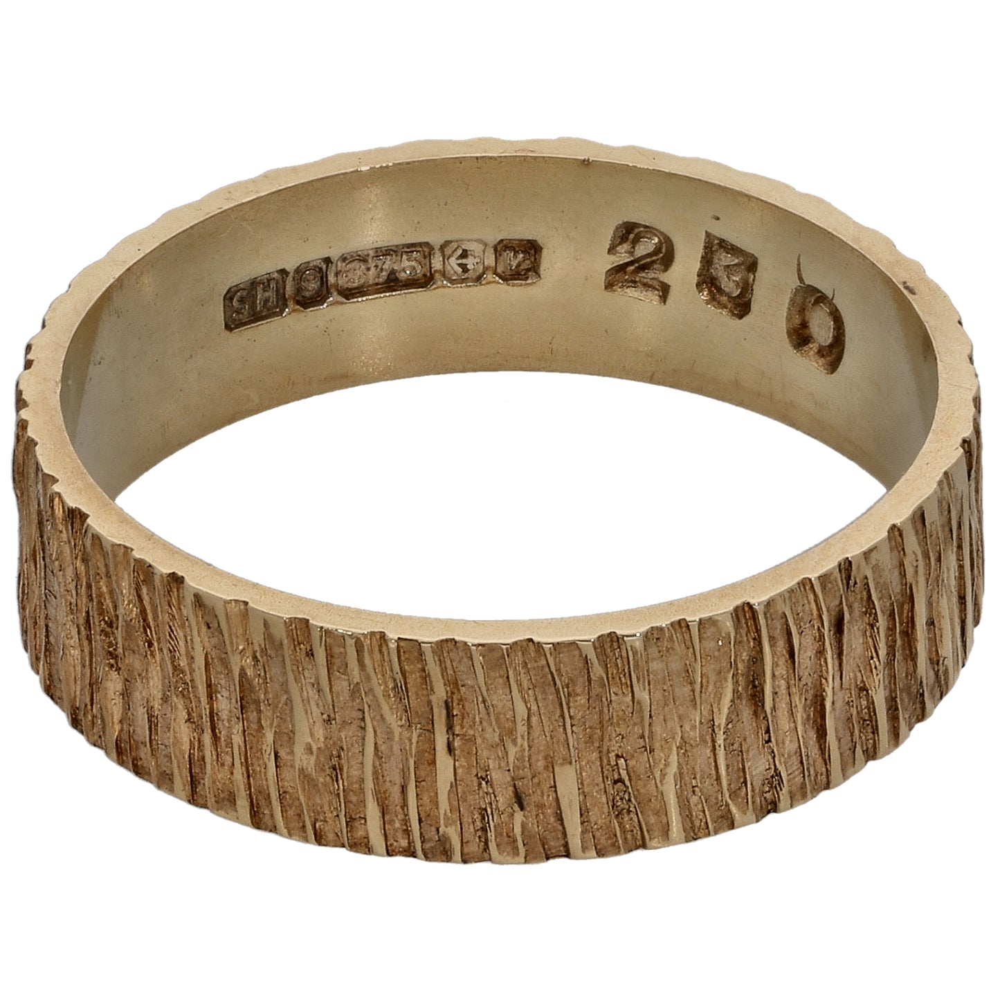 9ct Gold Patterned Wedding Ring Size M