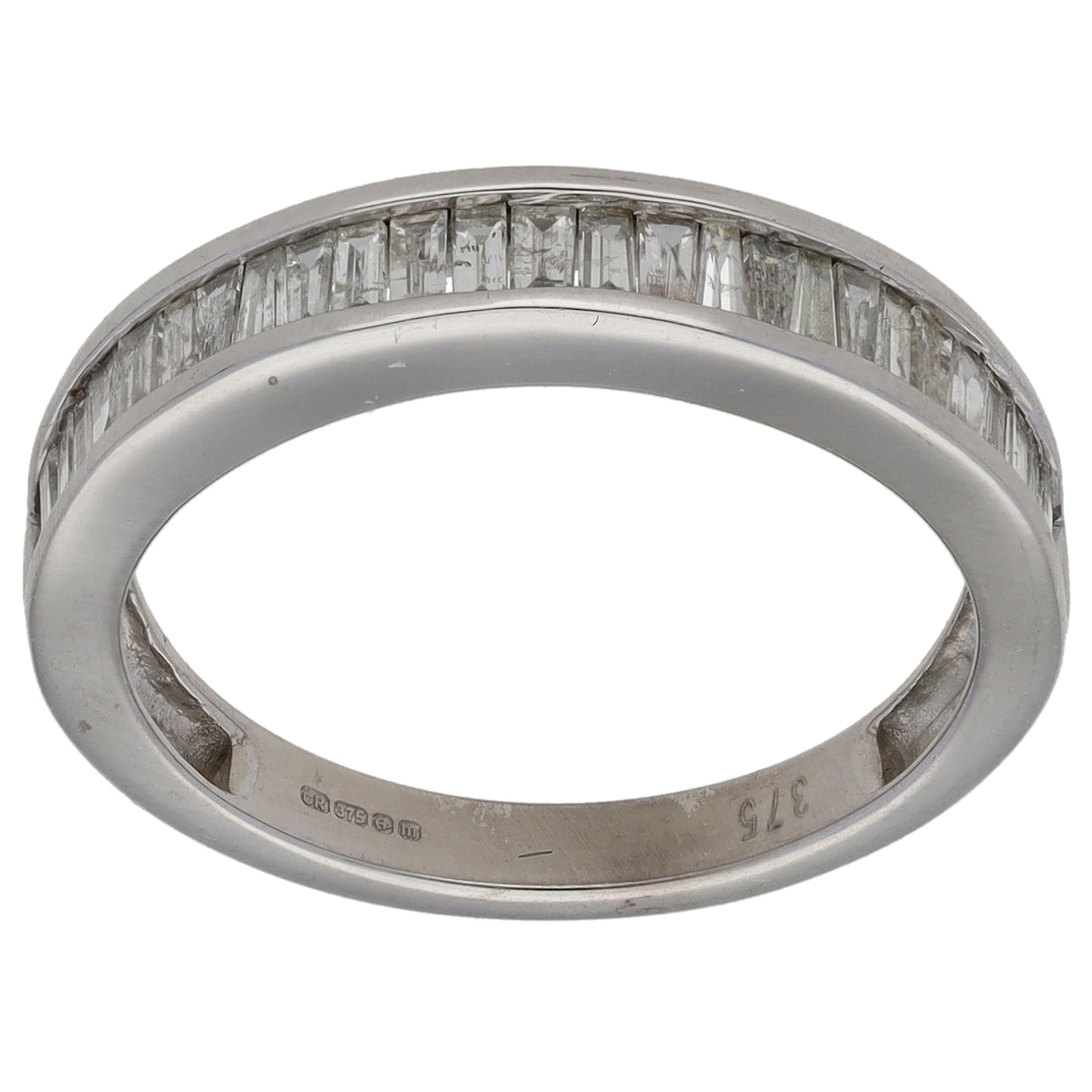 9ct White Gold 0.28ct Diamond Half Eternity Ring Size N