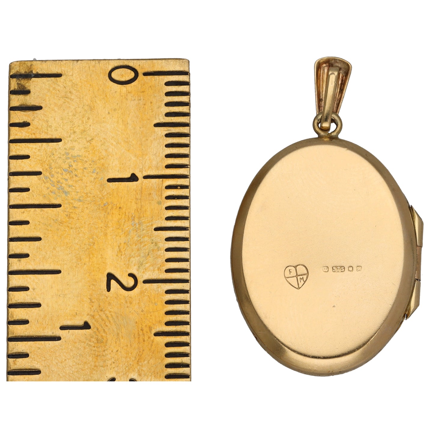 9ct Gold Patterned Locket Pendant