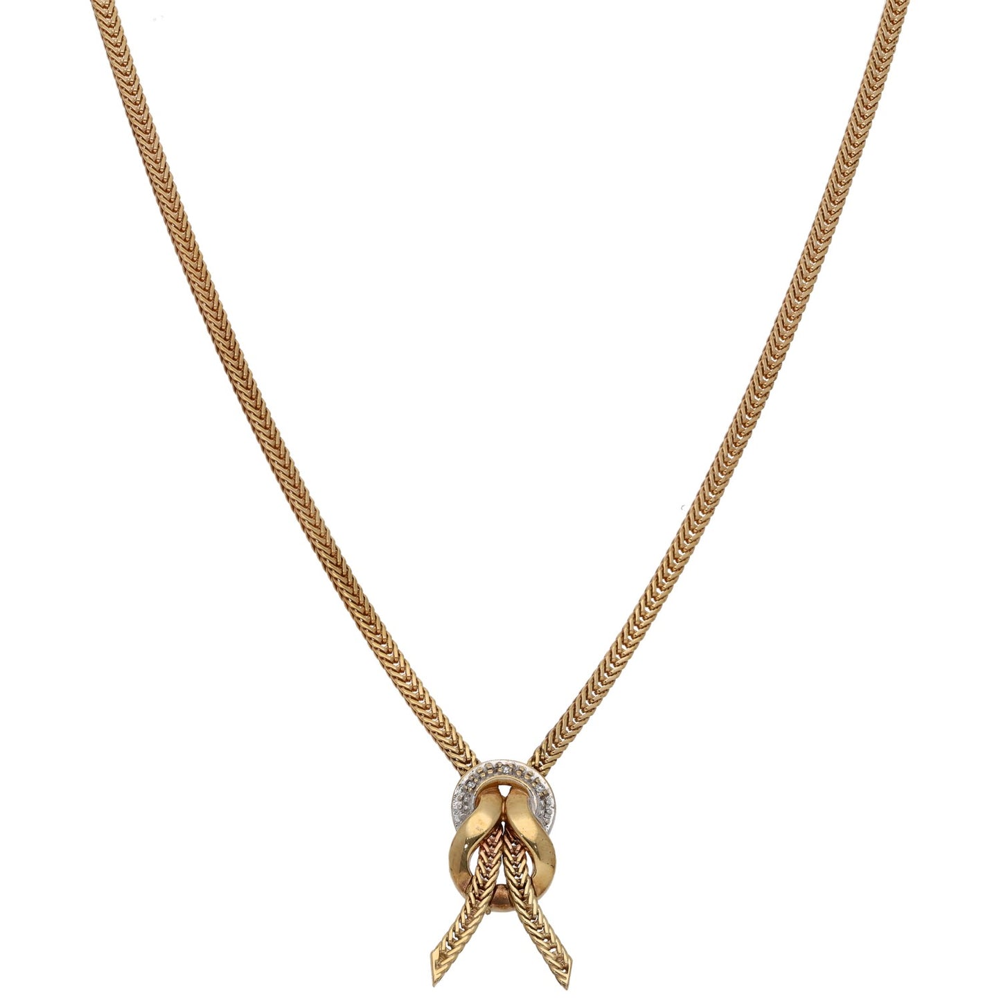 9ct Gold 0.015ct Diamond Fancy Necklace 16"