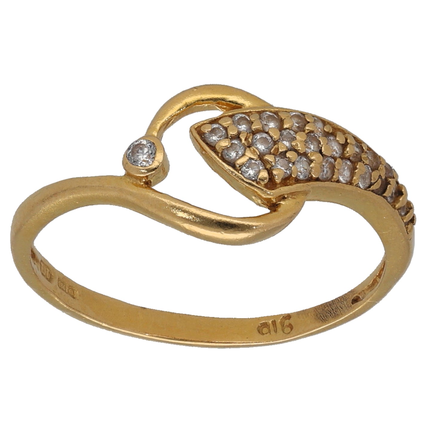 22ct Gold Cubic Zirconia Dress/Cocktail Ring Size L