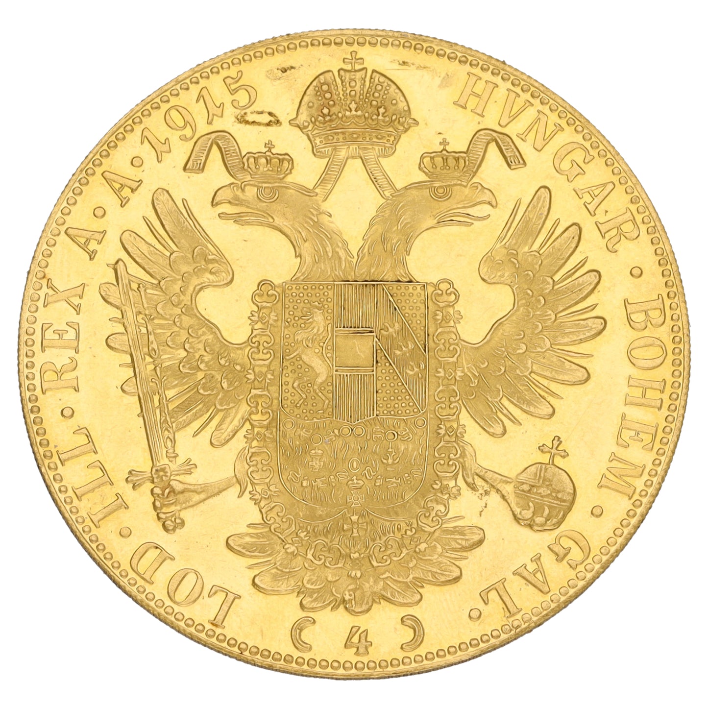 22ct Gold Austrian 4 Ducat Coin 1915