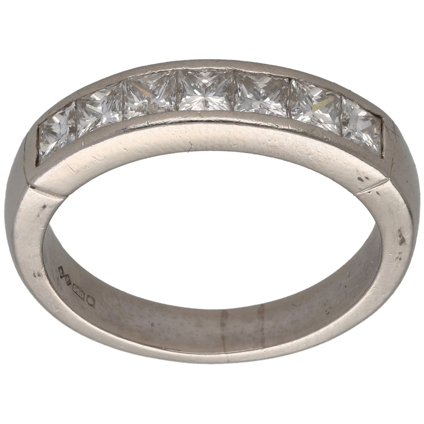 Platinum 0.84ct Diamond Half Eternity Ring Size P