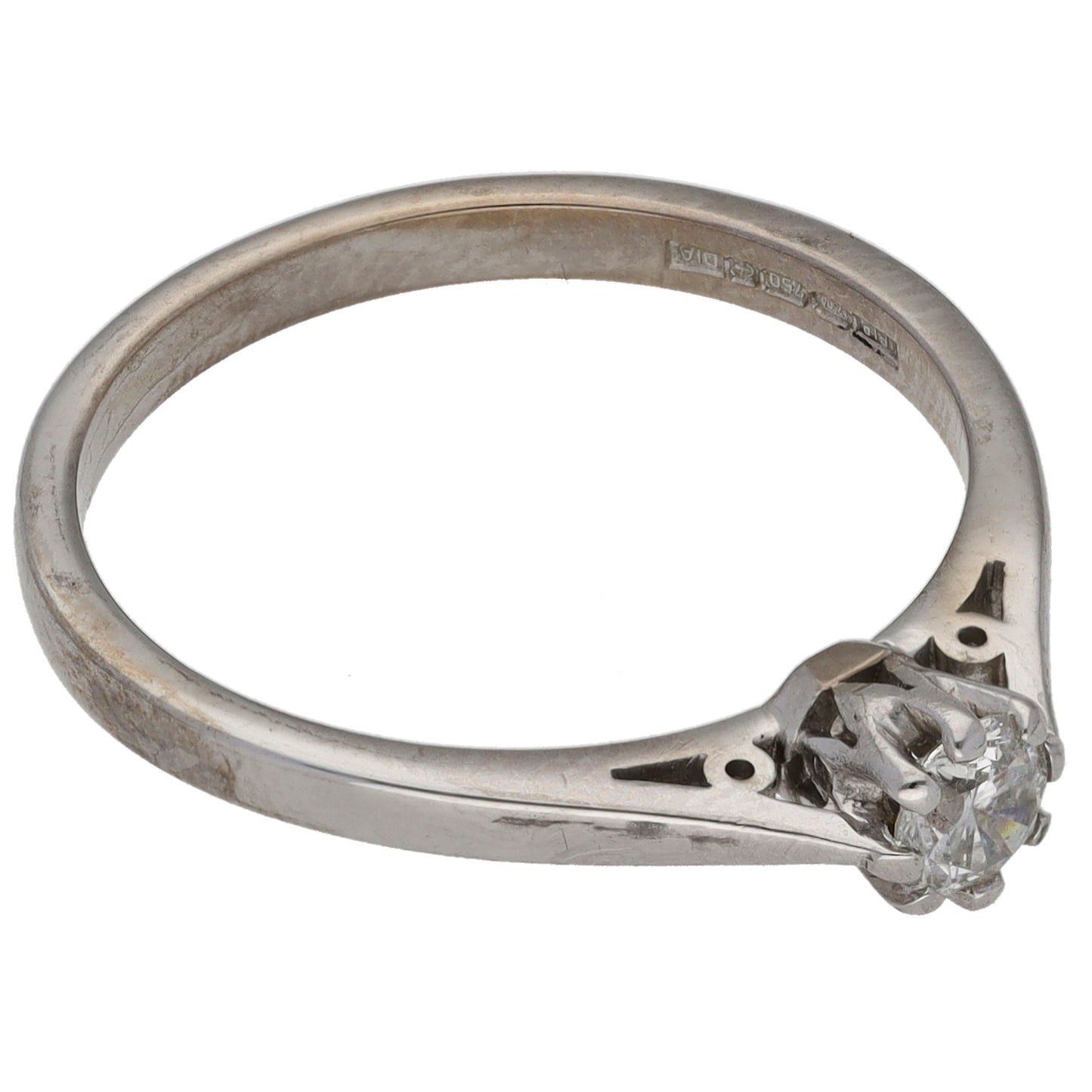 18ct White Gold 0.25ct Diamond Solitaire Ring Size P