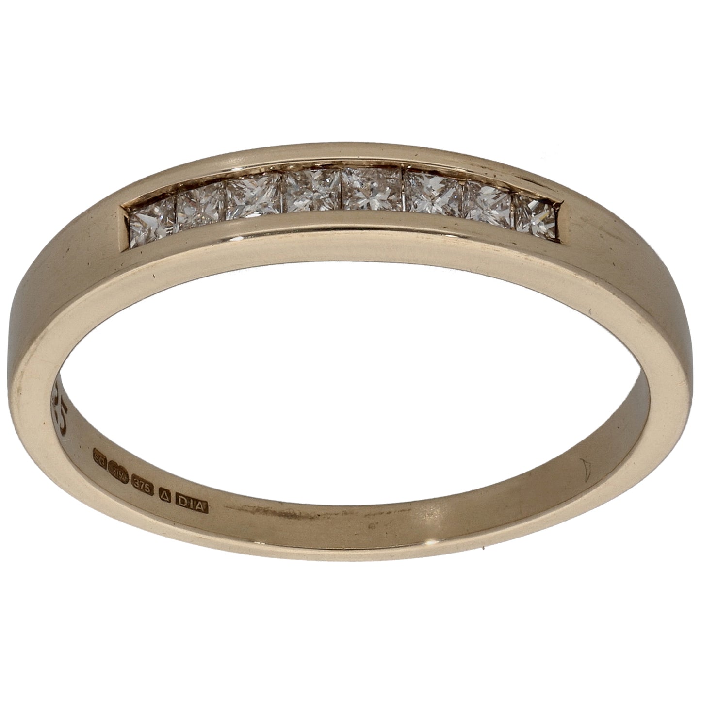 9ct Gold 0.25ct Diamond Half Eternity Ring Size P