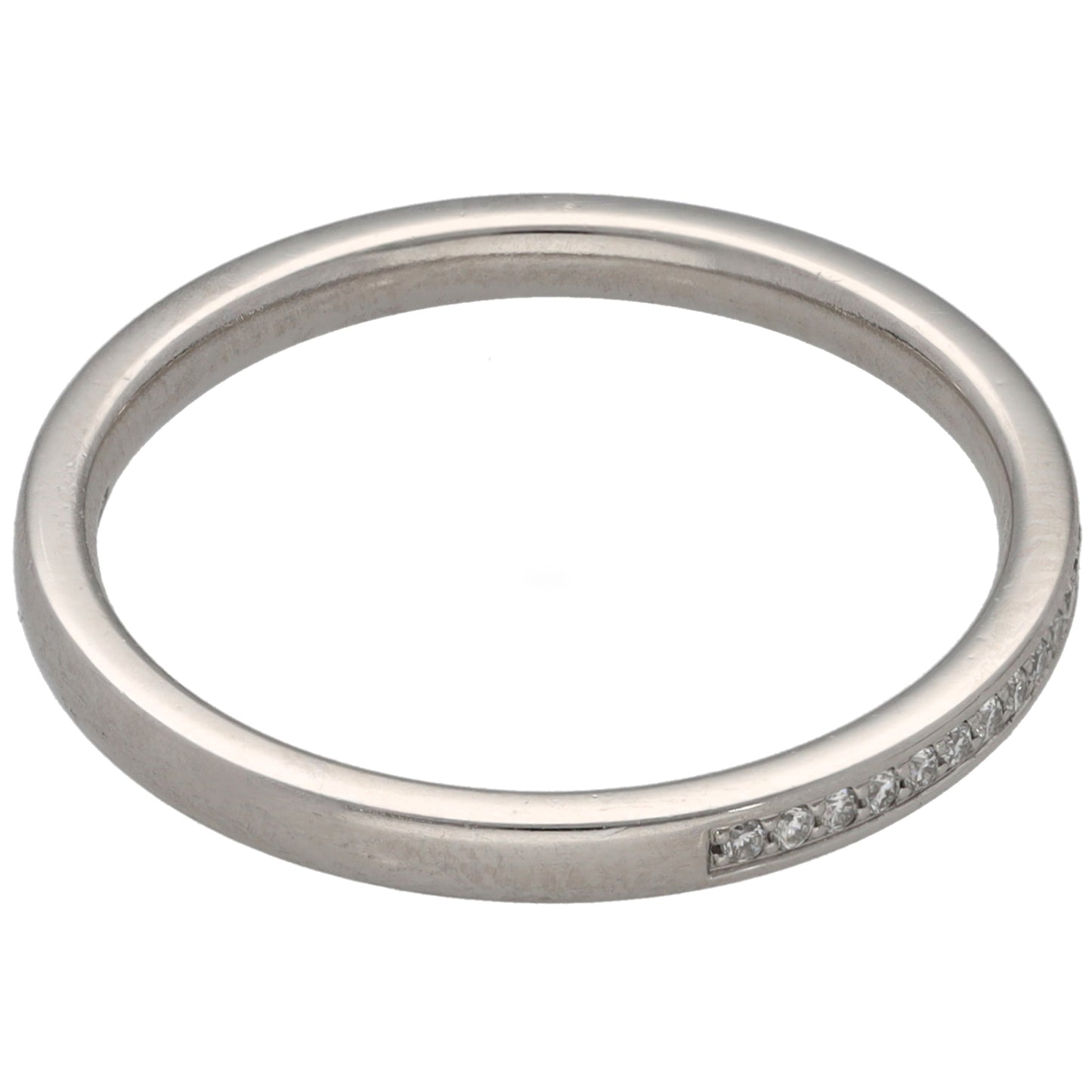 Platinum 0.15ct Diamond Half Eternity Ring Size Q