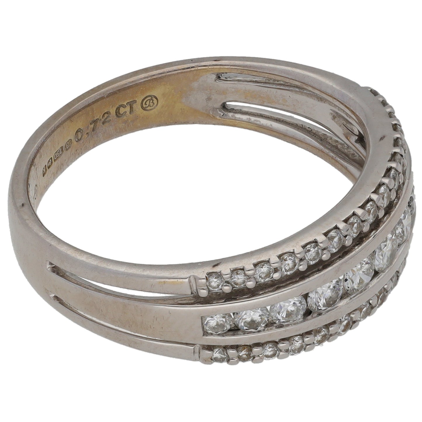 18ct Gold 0.72ct Diamond Half Eternity Ring Size Q