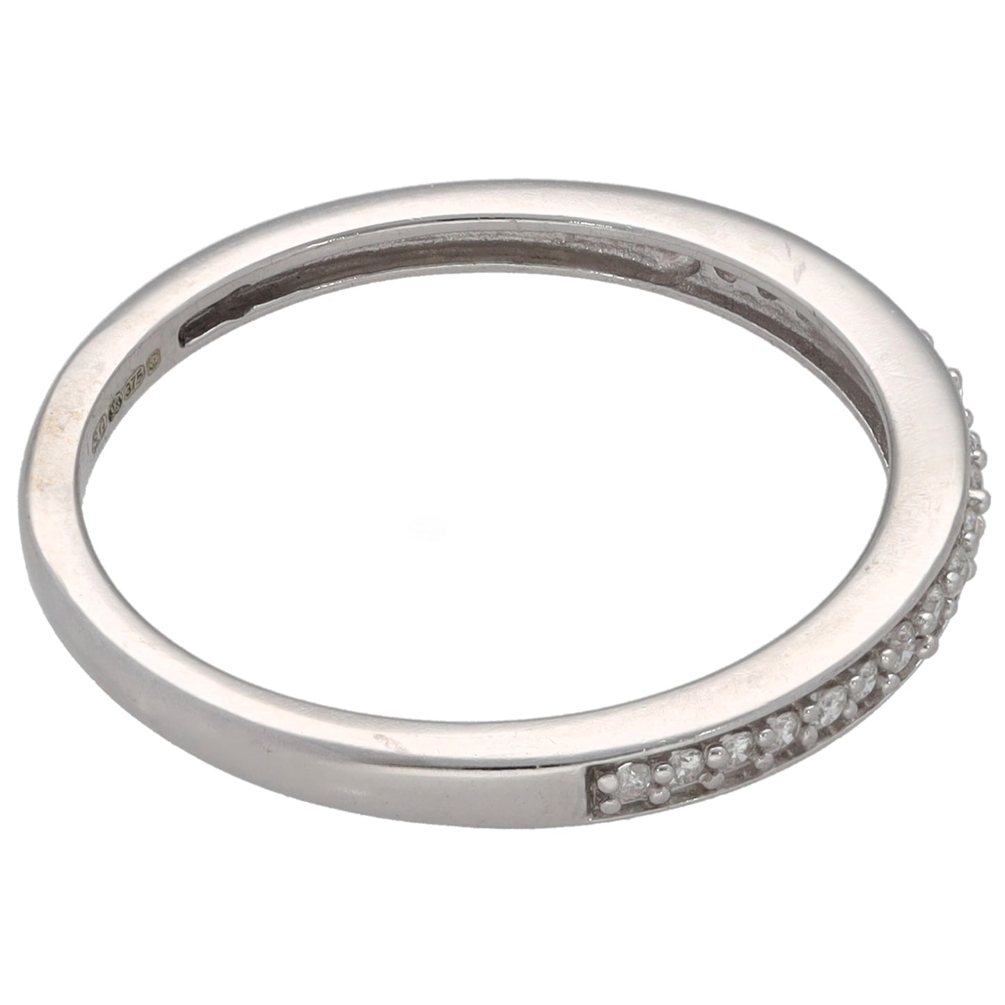9ct White Gold 0.20ct Diamond Half Eternity Ring Size N