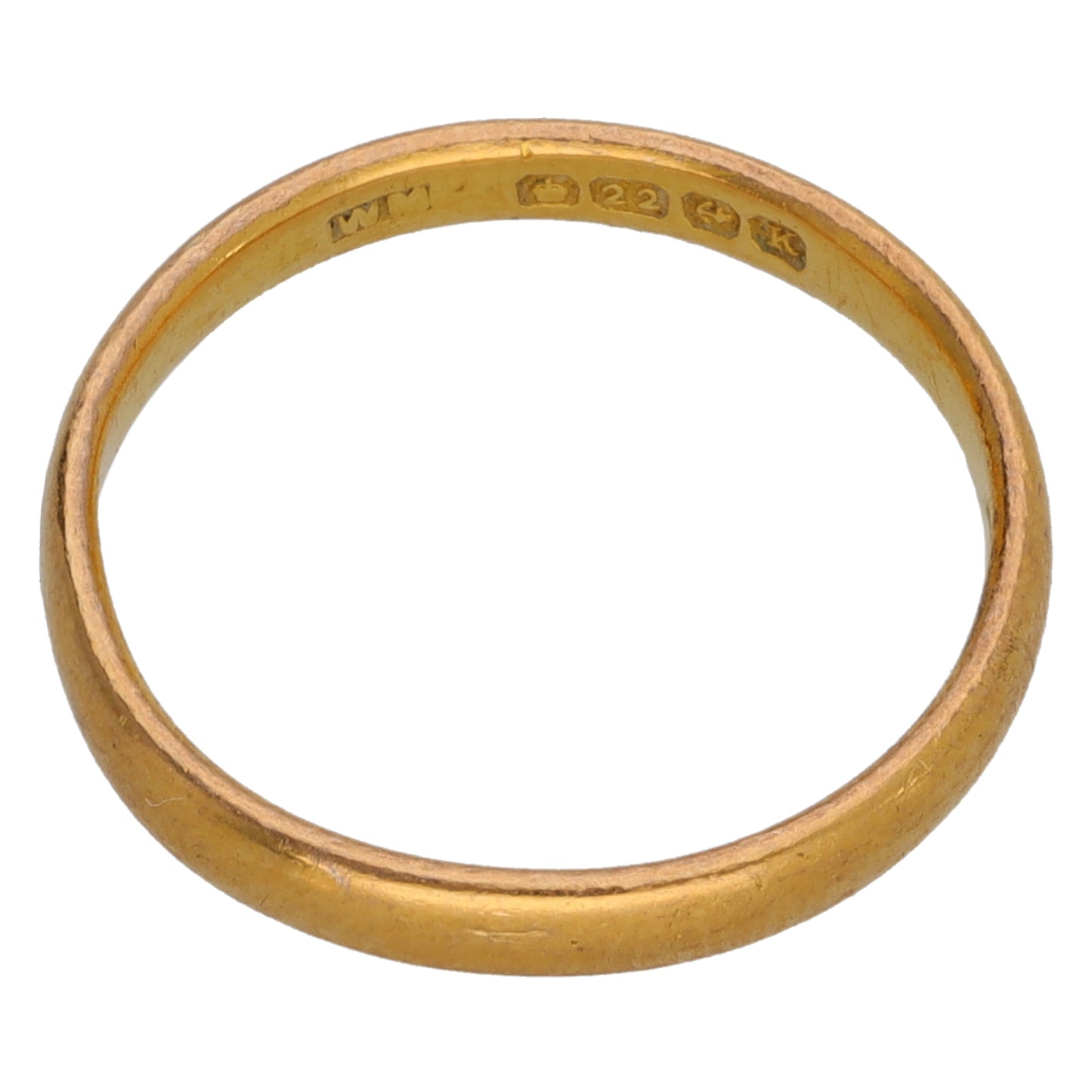 22ct Gold Plain Wedding Ring Size L