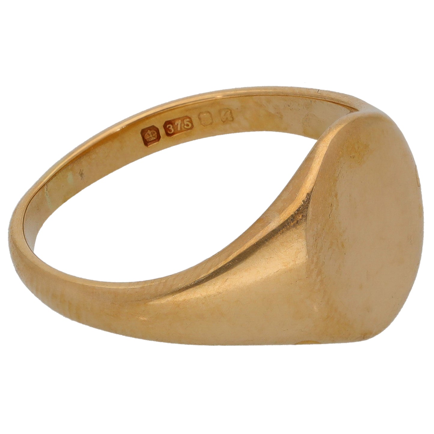9ct Gold Plain Signet Ring Size M