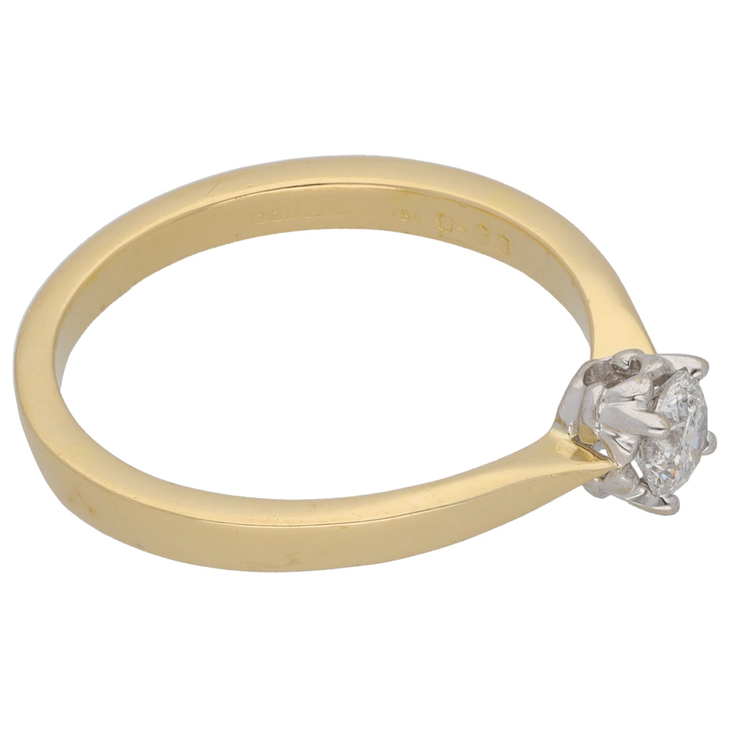 18ct Gold 0.30ct Diamond Solitaire Ring Size P