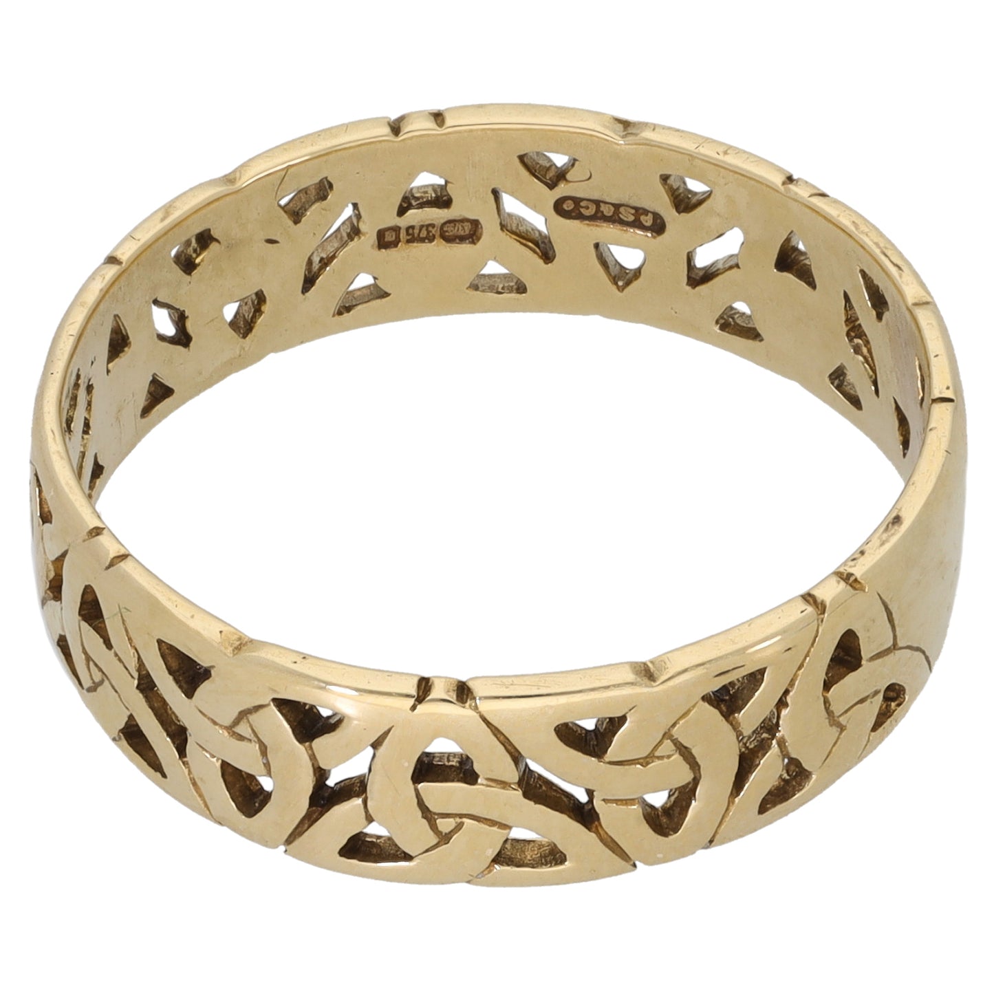 9ct Gold Patterned Wedding Ring Size T