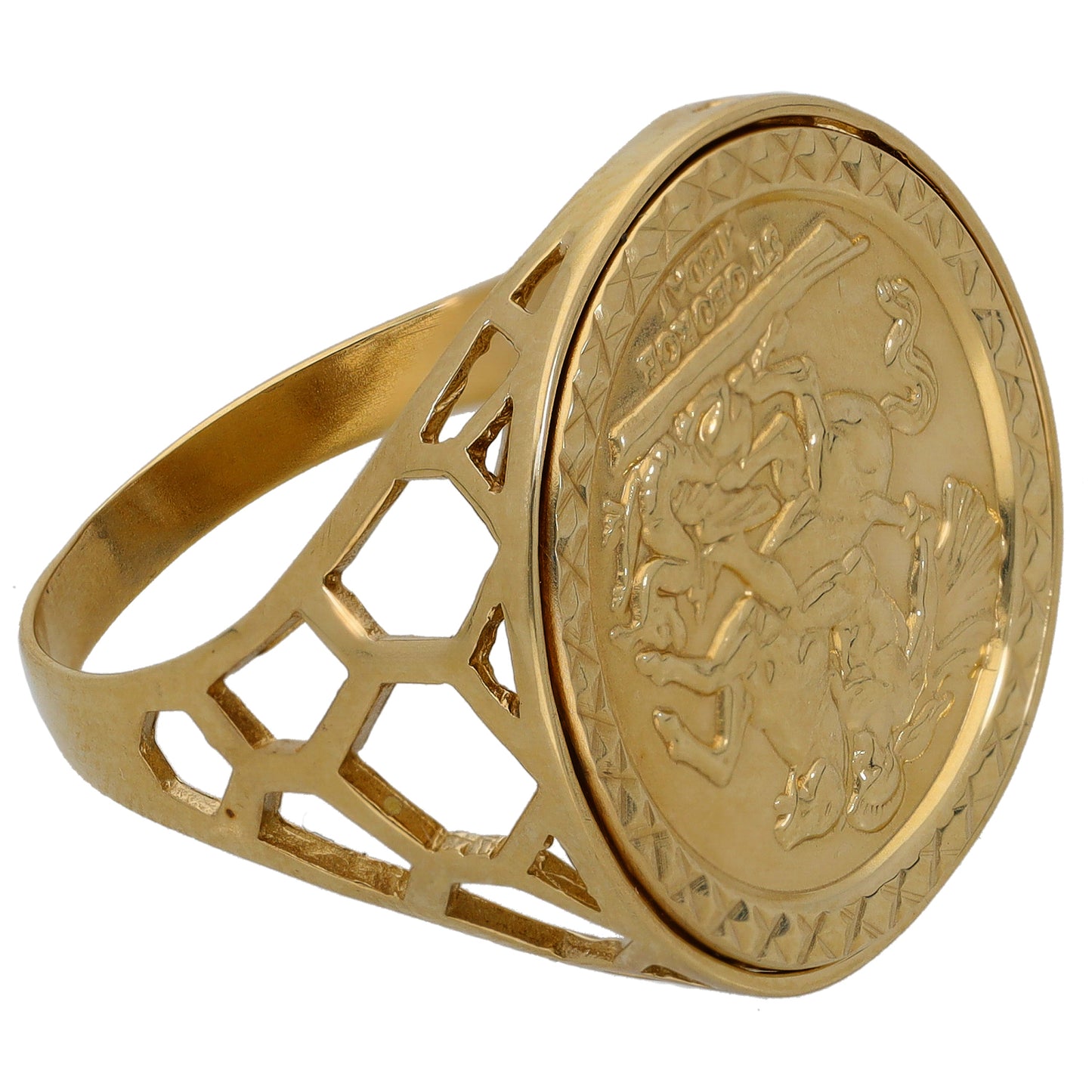 9ct Gold St George Ring Size Y